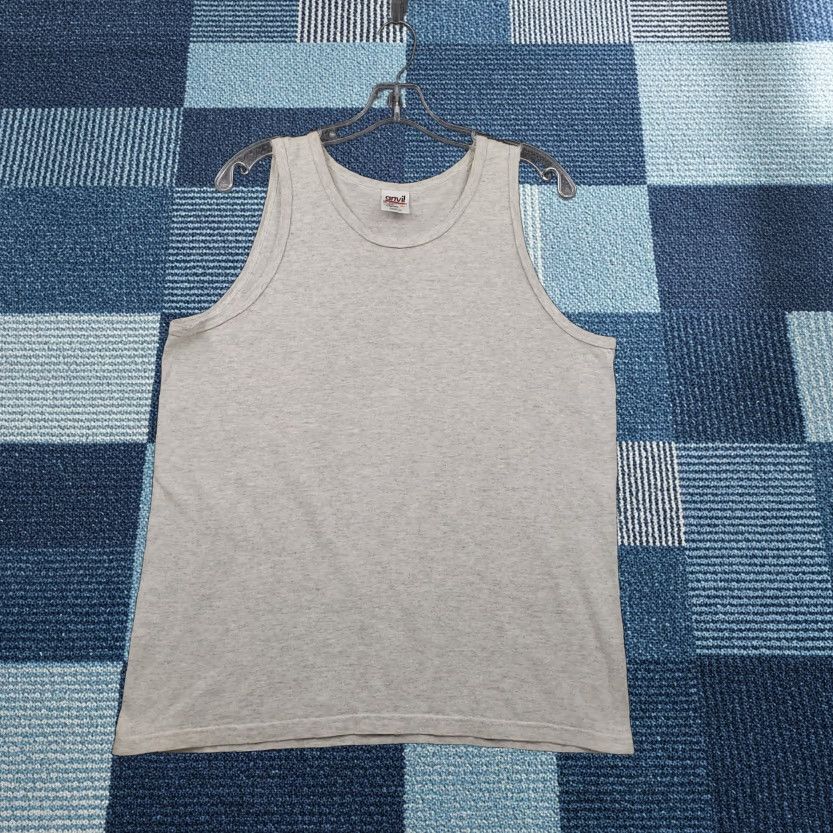 Anvil VINTAGE Corvette Tank Mens L Gray Preshrunk Cotton Sleeveless Nature Coast Size US L / EU 52-54 / 3 - 1 Thumbnail
