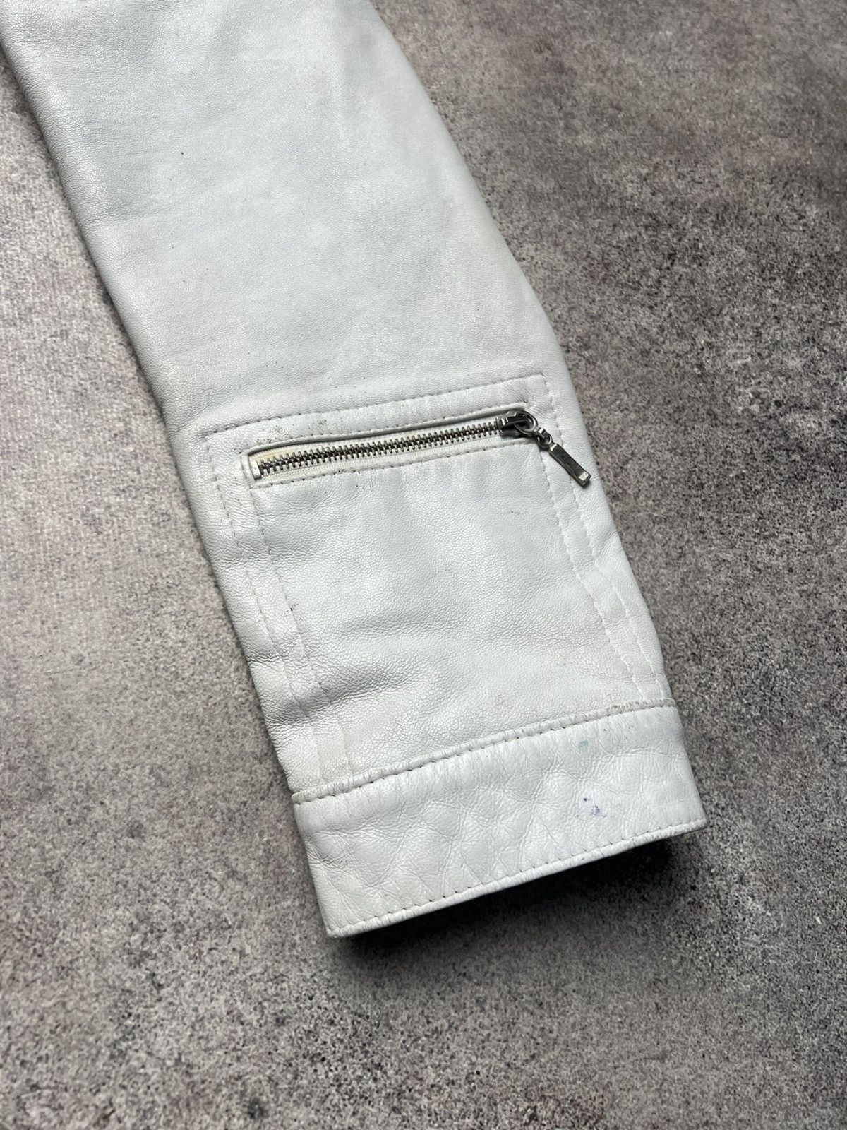 Leather × Vintage Vintage multi pocket leather white jacket like helmut Size S / US 4 / IT 40 - 6 Thumbnail
