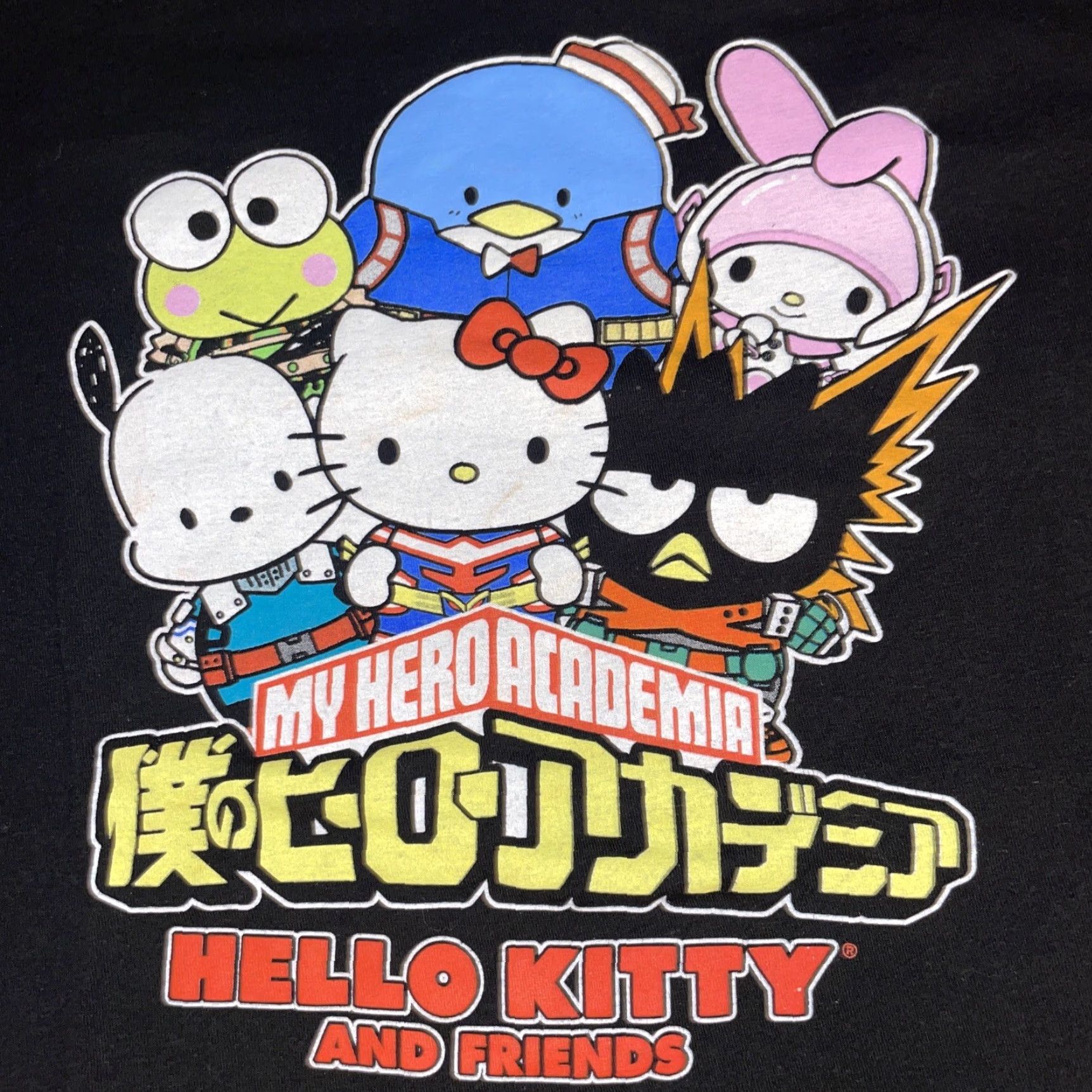 Vintage My Hero Academia X Hello Kitty T-Shirt Black M Adult Medium Size US M / EU 48-50 / 2 - 2 Thumbnail