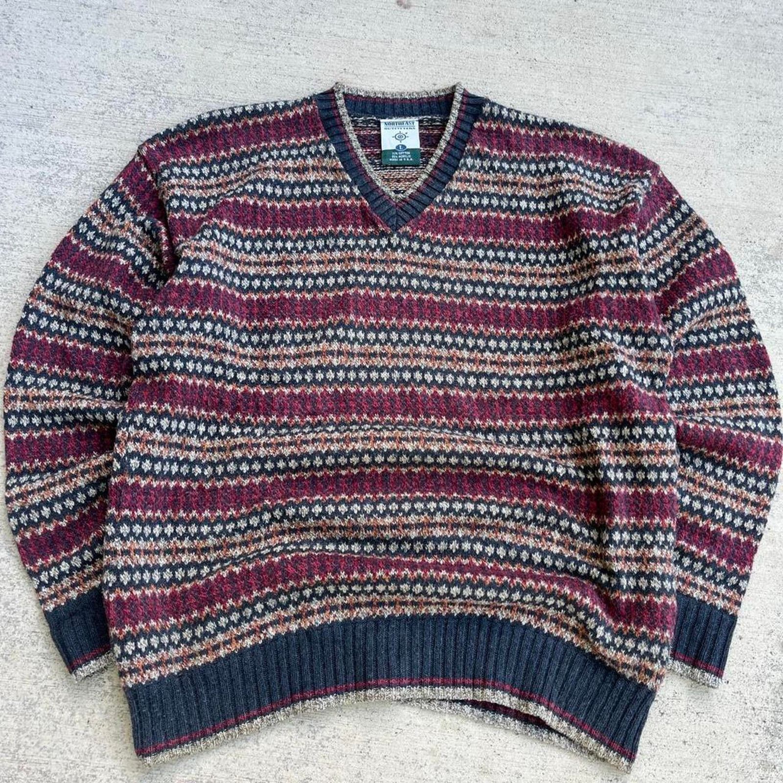 Other 90’s Fall di Signa Mohair Burgundy blend Fair Isle Sweater Size US L / EU 52-54 / 3 - 2 Thumbnail