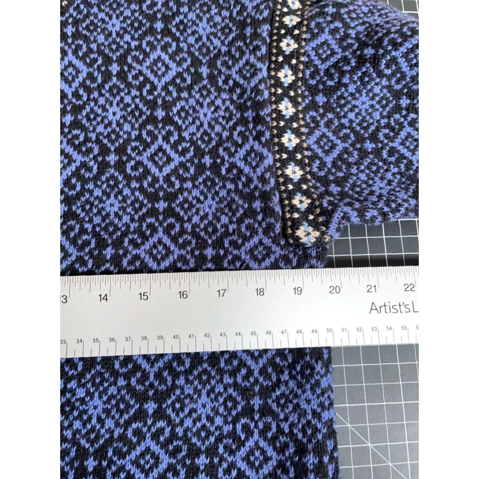 Vintage VINTAGE Nomadic Traders Women's Sweater Cardigan Size Medium Blue Geometric Pattern Casual Retro Knit Fall Winter Size M / US 6-8 / IT 42-44 - 5 Thumbnail