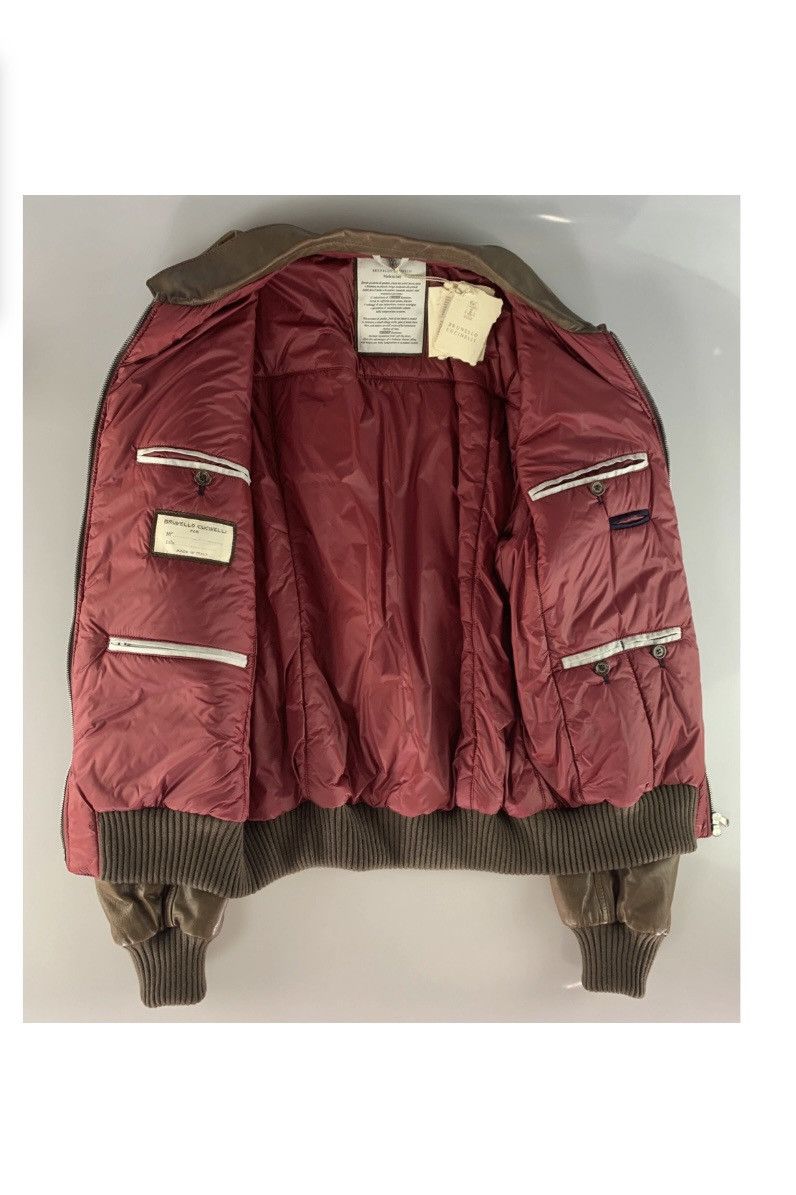 Brunello Cucinelli Brunello Cucinelli 🇮🇹 Brown Napa leather quilted bomber L NWT Size US L / EU 52-54 / 3 - 8 Thumbnail