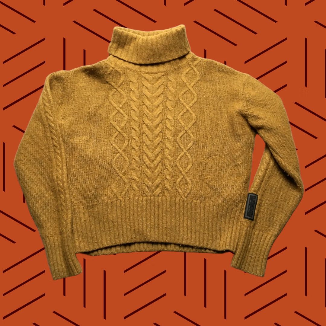 Helly Hansen Helly Hansen Sweater Women Small S Gold Turtleneck Cable Knit Arctic Ocean Size S / US 4 / IT 40 - 1 Thumbnail