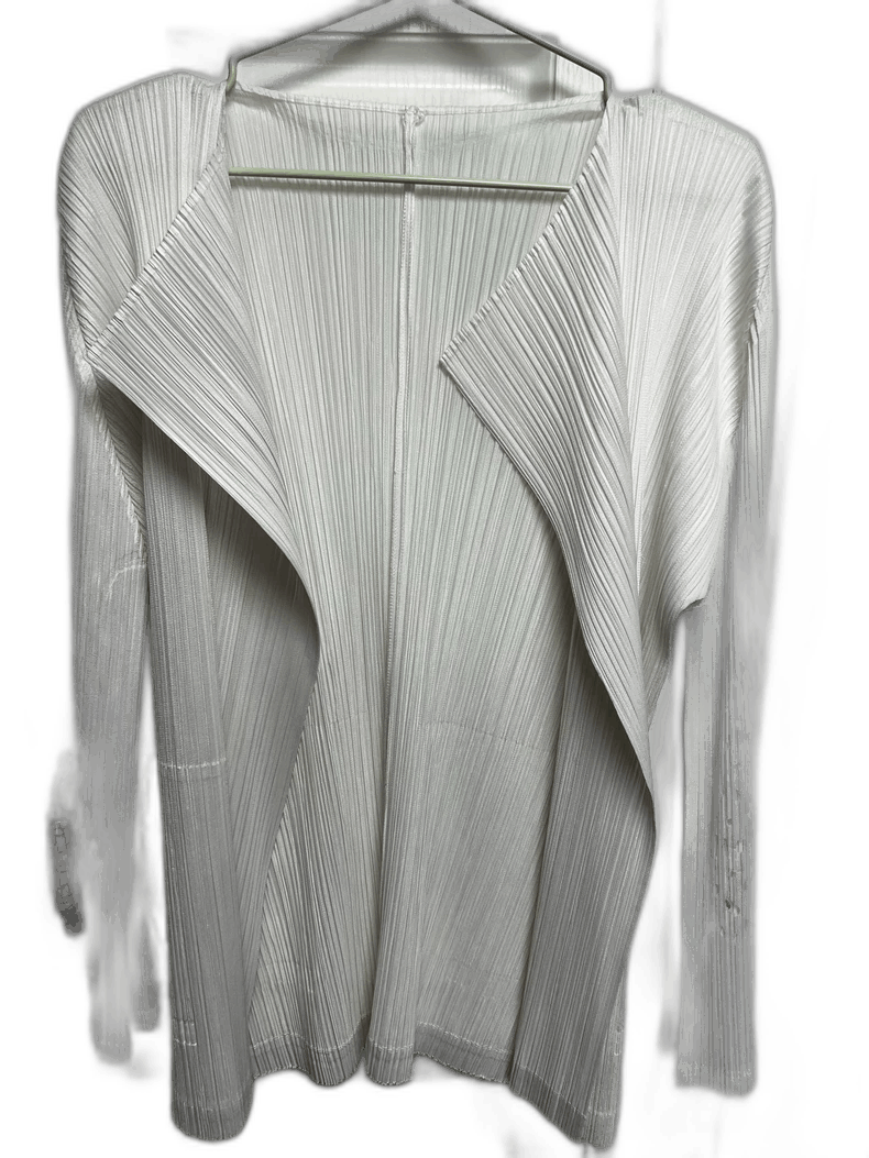 Issey Miyake Issey Miyake Pleated White Cardigan - dmc Size M / US 6-8 / IT 42-44 - 1 Thumbnail