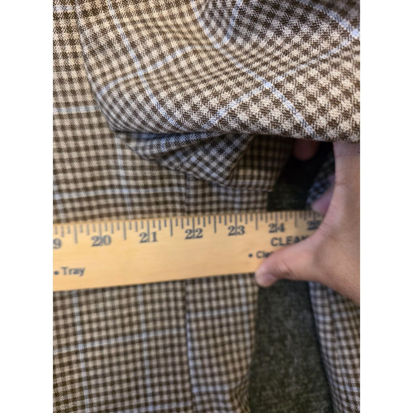 Vintage Hickey Freeman Blazer Sport Coat Mens 46 Brown Wool Check Tweed USA Jacket Jacket/Coat Length Regular Size 46R - 7 Thumbnail