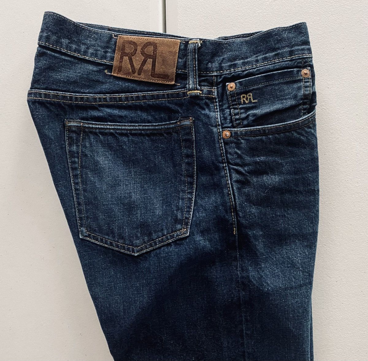 RRL Ralph Lauren RRL Slim Fit American Selvedge Still Water Wash 2 Jeans 32 Size US 32 / EU 48 - 15 Thumbnail