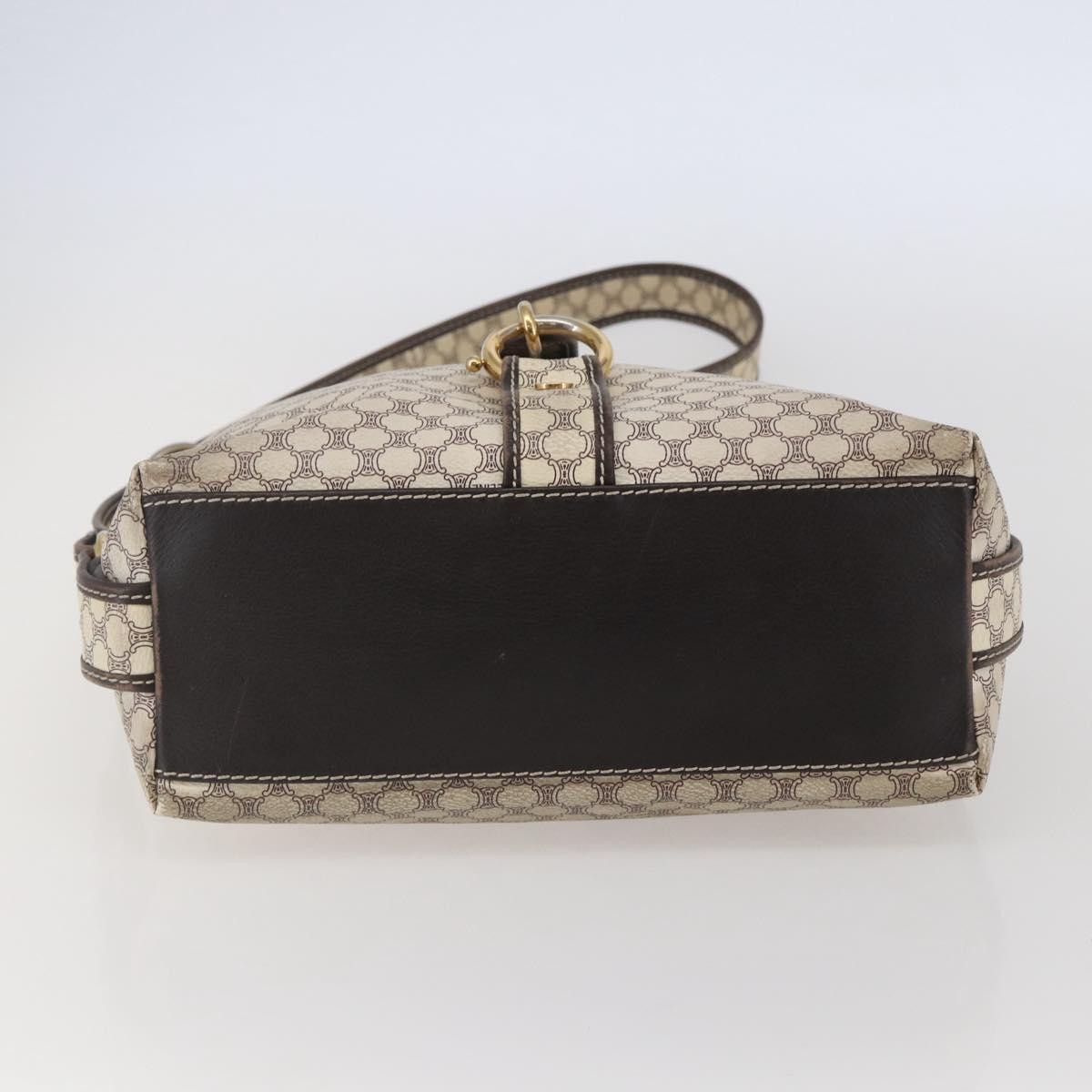 Celine CELINE Macadam Canvas Shoulder Bag Pvc Leather White Gold Size ONE SIZE - 9 Thumbnail