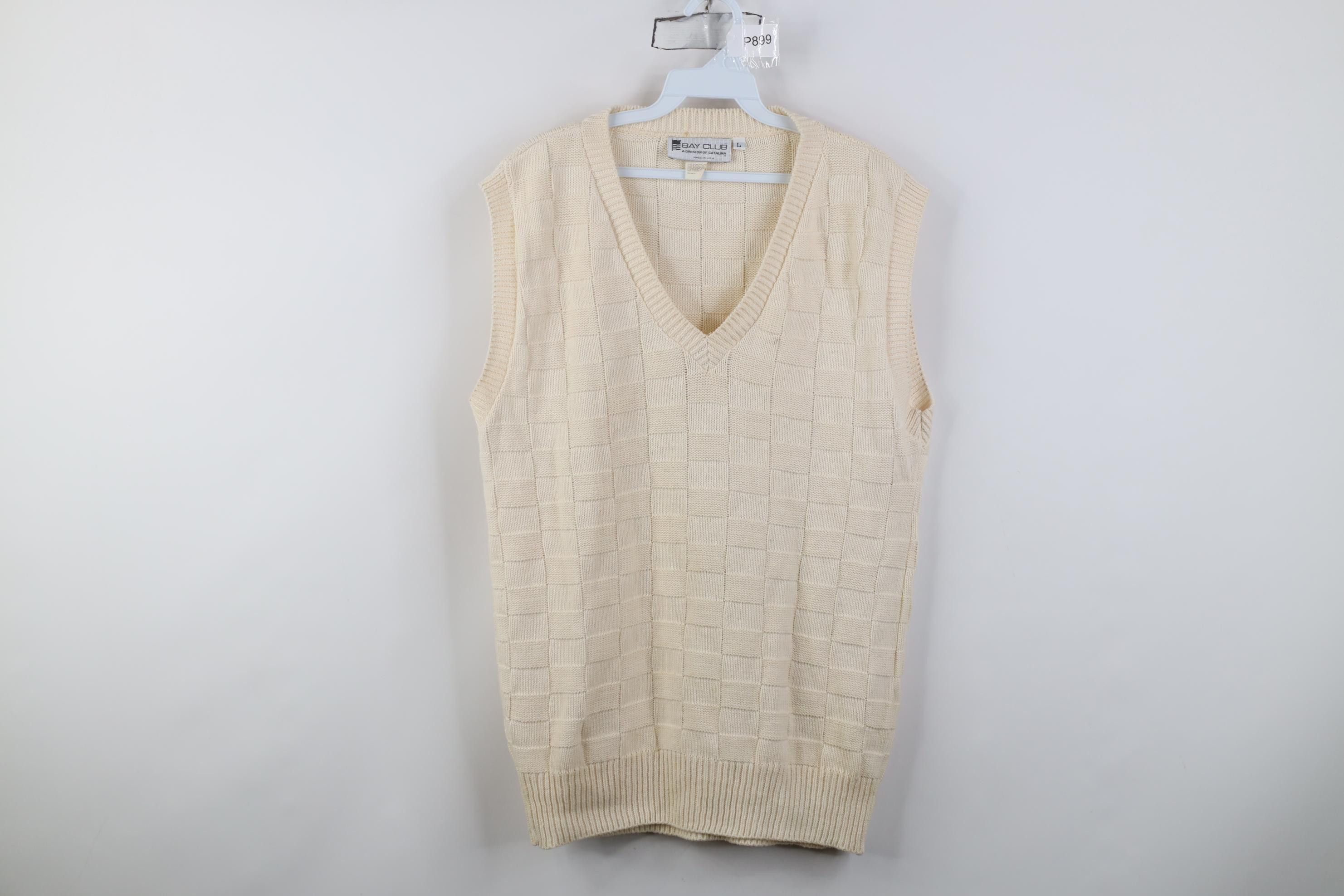 Vintage Vintage 90s Streetwear Cotton Weave Knit Sweater Vest USA Size US L / EU 52-54 / 3 - 1 Thumbnail