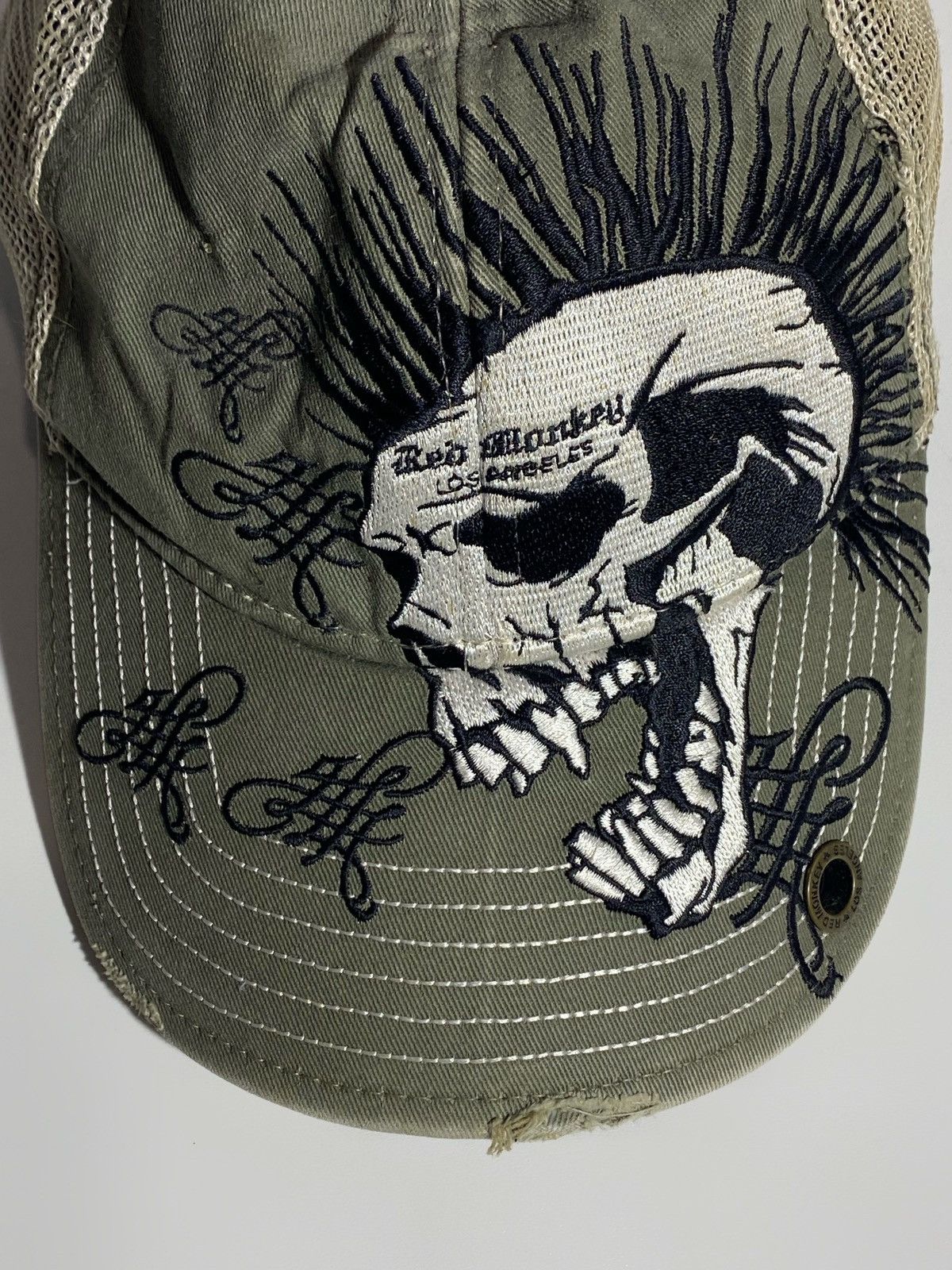 Other 🔥 RED MONKEY SKULL TRUCKER HAT VINTAGE LOS ANGELES VIBES Size ONE SIZE - 3 Thumbnail