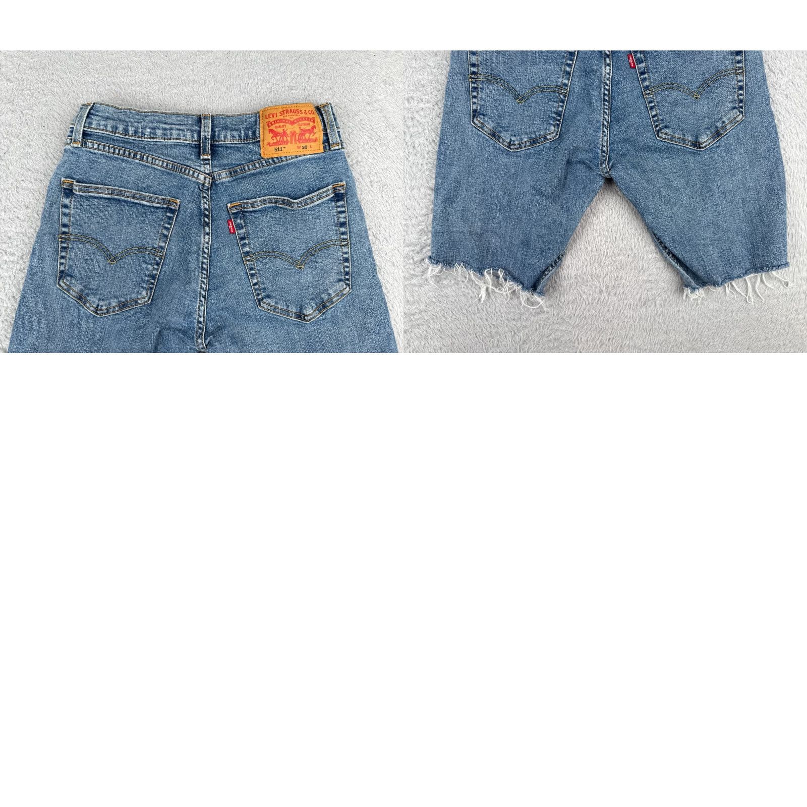 Levi's Levis Shorts Women 30 Blue Cut Off 511 Medium Wash Cotton Blend Zip Fly 27x9 Size 30" / US 8 / IT 44 - 10 Thumbnail