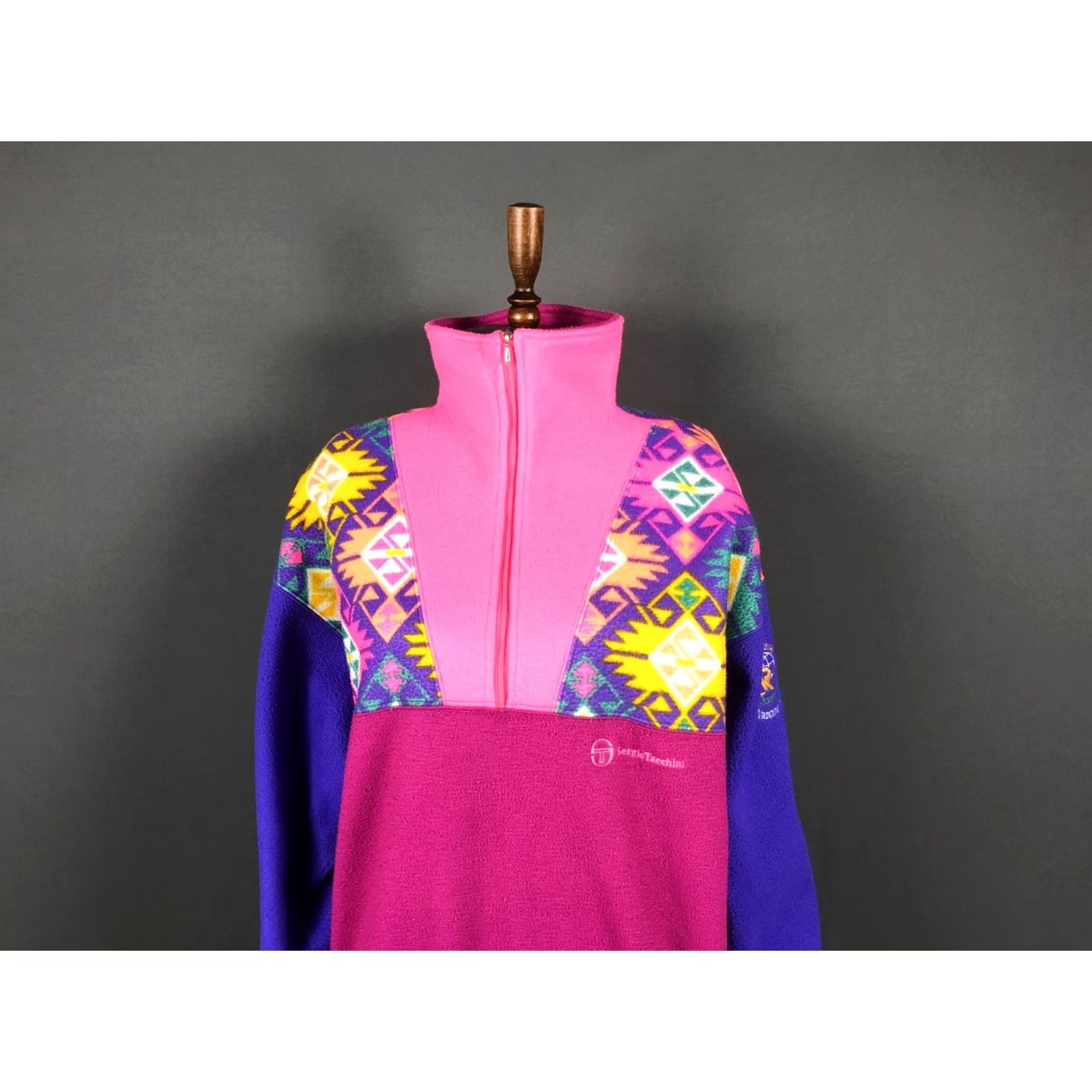Sergio Tacchini Sergio Tacchini Jacket Geometric Multicolor Women L 1/2 Zip Short Sleeve/Long Sleeve Casual 1/2 Zip Hoodie? Size L / US 10 / IT 46 - 4 Thumbnail