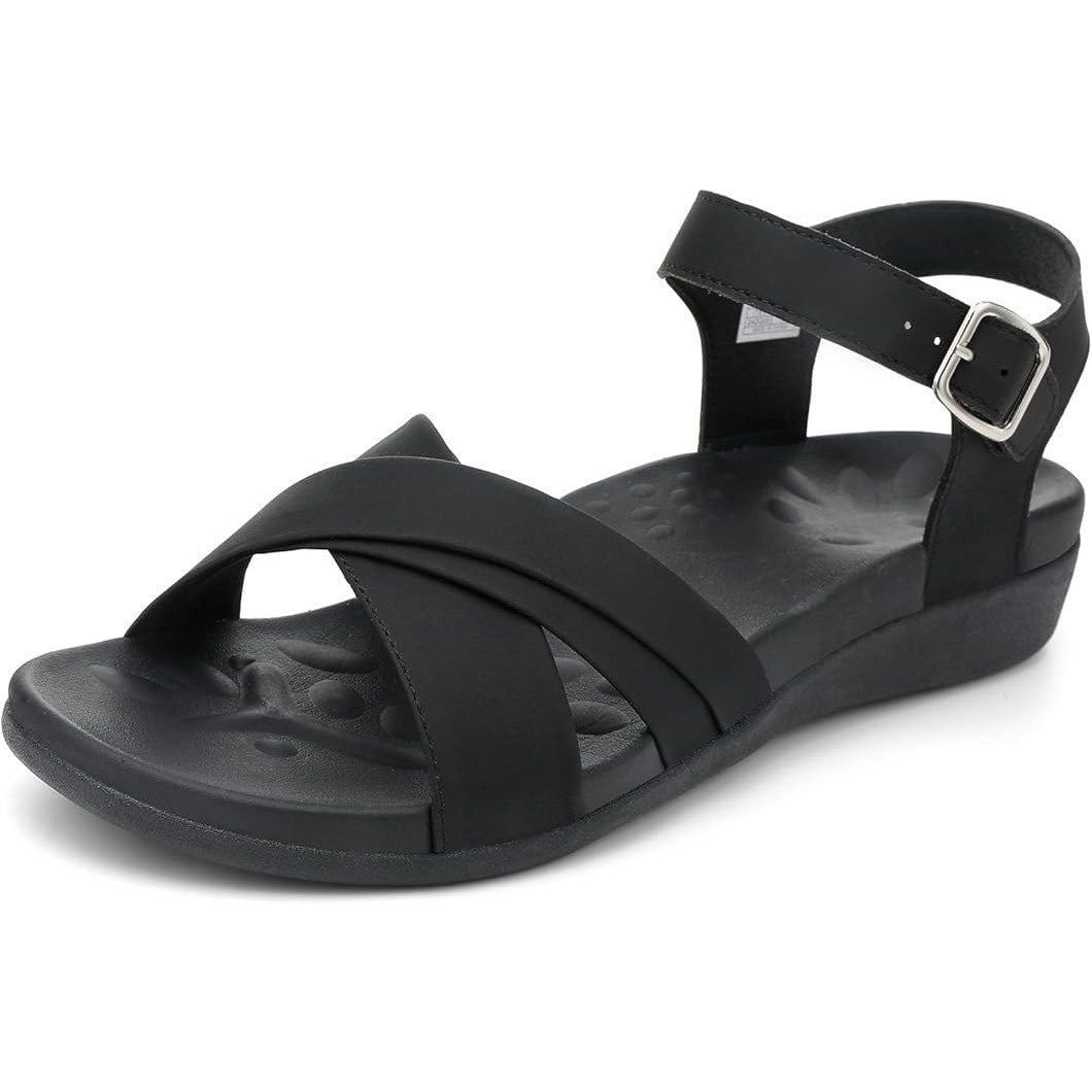 Other Utenag Women's 9.5 Black Open Toe Comfort Flat Sandals Size US 9.5 / IT 39.5 - 1 Thumbnail