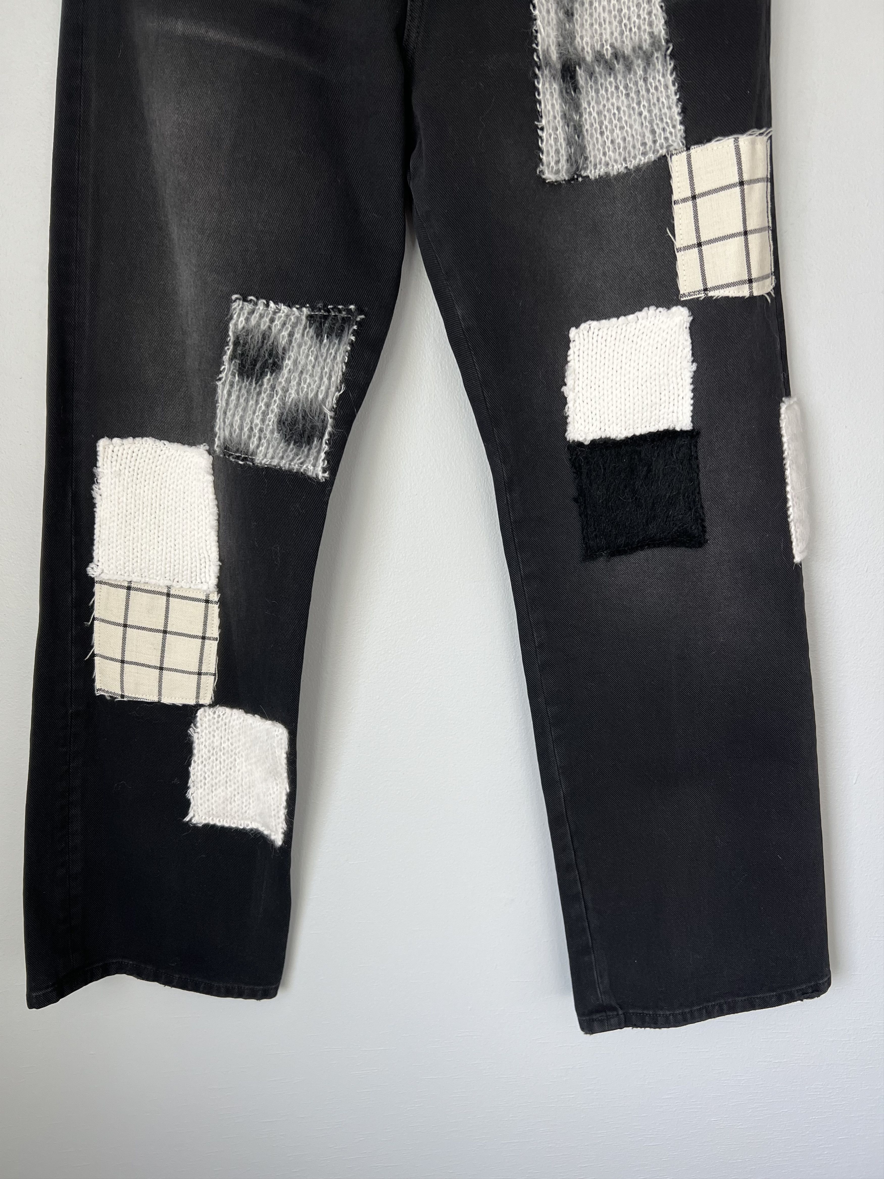 Marni Marni Patchwork Bleached Cotton Bull Denim in Black Size US 32 / EU 48 - 3 Thumbnail