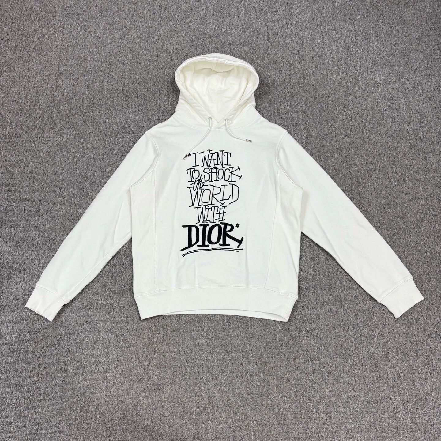 Dior Dior x Shawn Stussy White Logo Hoodie XXS 99% Size XXS / US 00 / IT 34 - 1 Thumbnail