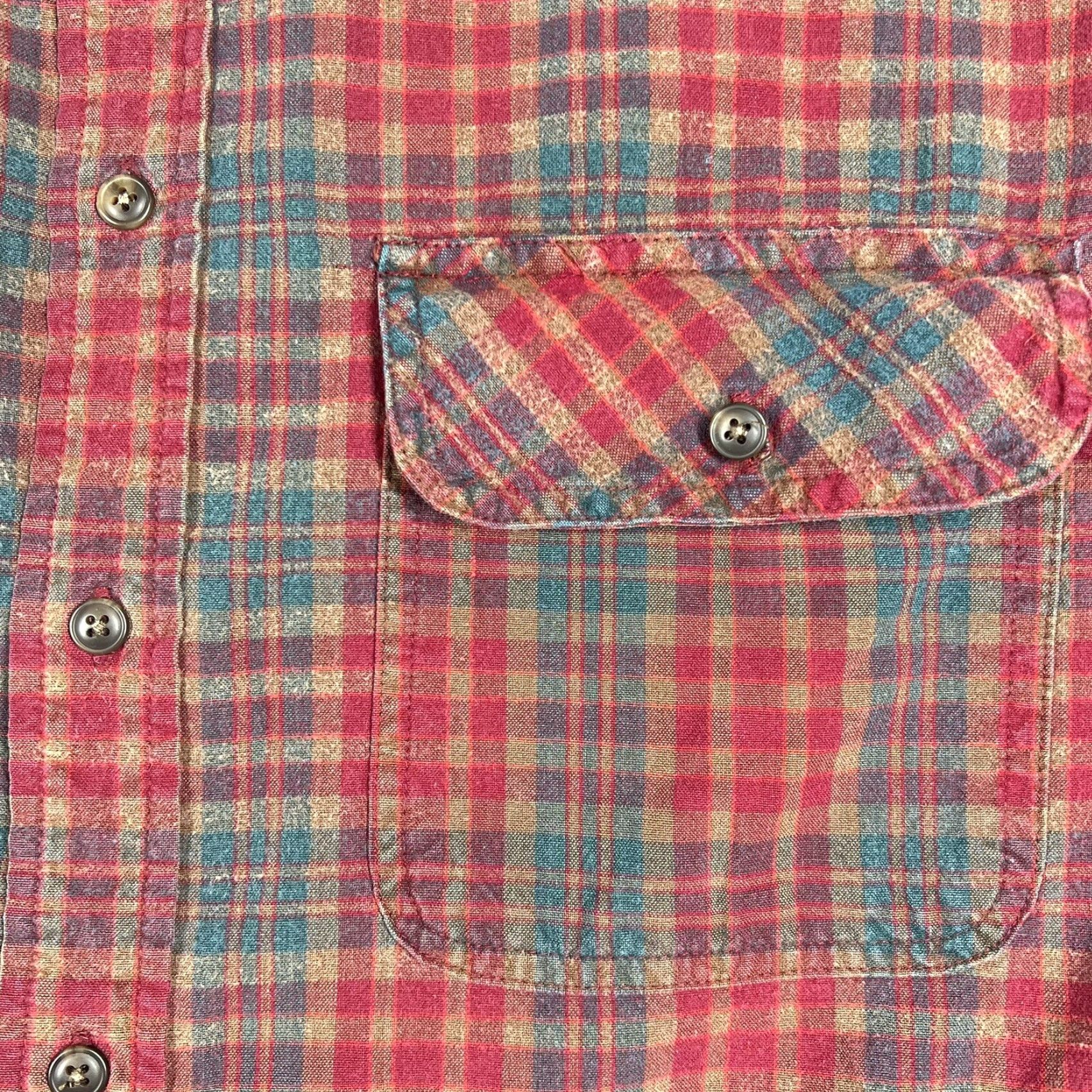 Gap Gap Button-Up Shirt Mens L Long Sleeve Plaid Flannel Red Multicolor Pocket Casual Outdoor Fall Winter EUC Size US L / EU 52-54 / 3 - 5 Thumbnail