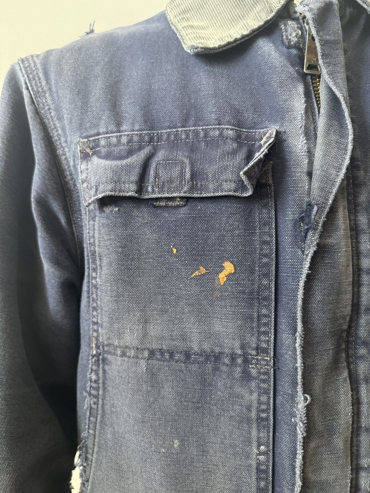 Carhartt Carhartt WIP Distressed Work Jacket Indigo Blue Size US XL / EU 56 / 4 - 2 Thumbnail