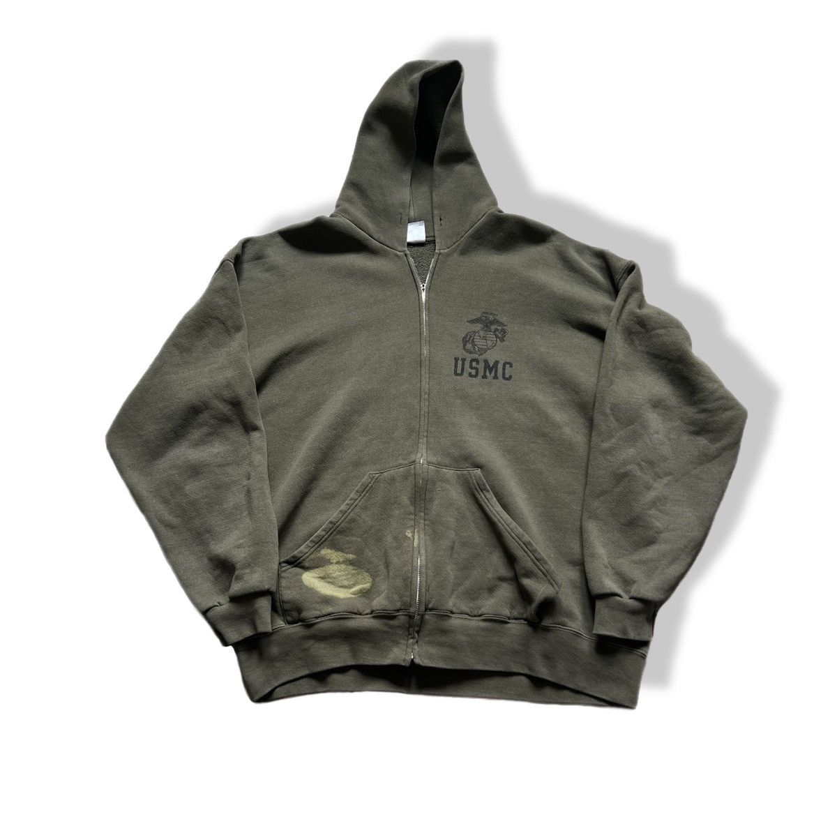 Vintage 90s USMC Zip Hoodie Soffee Vintage Size US XXL / EU 58 / 5 - 1 Thumbnail