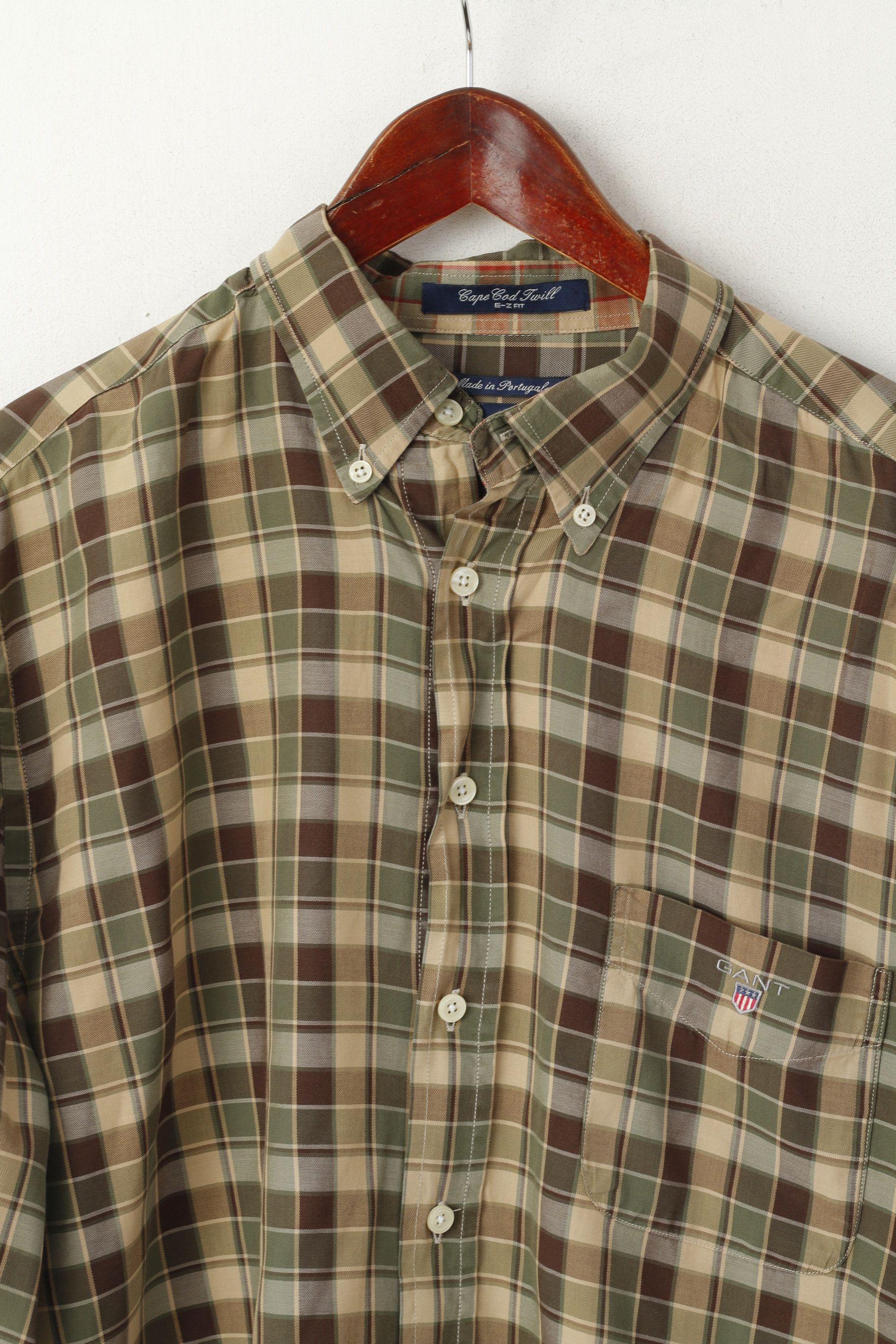 Gant GANT Men L Casual Shirt Green Check 6946 Size US L / EU 52-54 / 3 - 3 Thumbnail