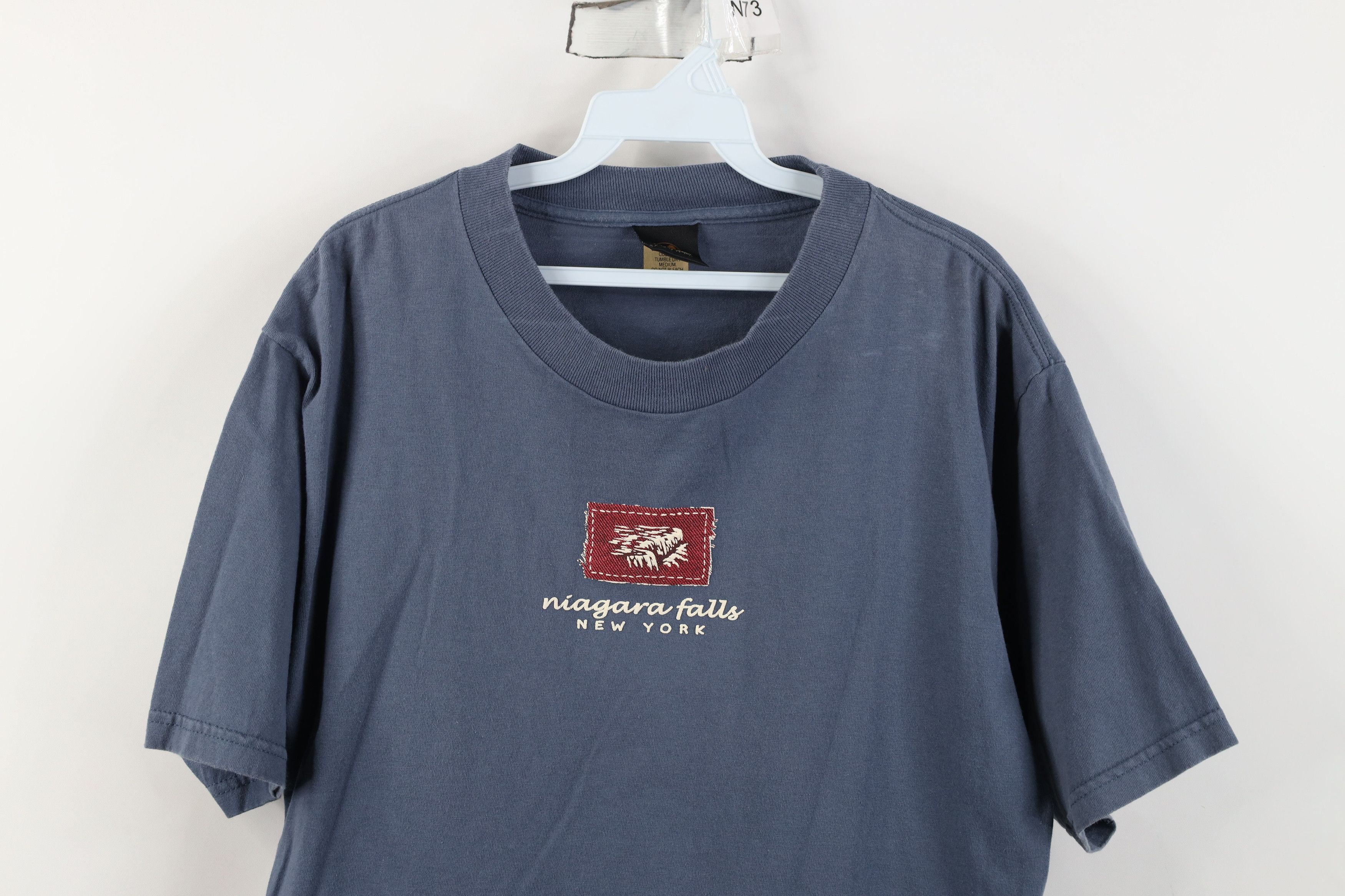 Vintage Vintage 90s Streetwear New York T-Shirt Blue USA Cotton Size US L / EU 52-54 / 3 - 2 Thumbnail