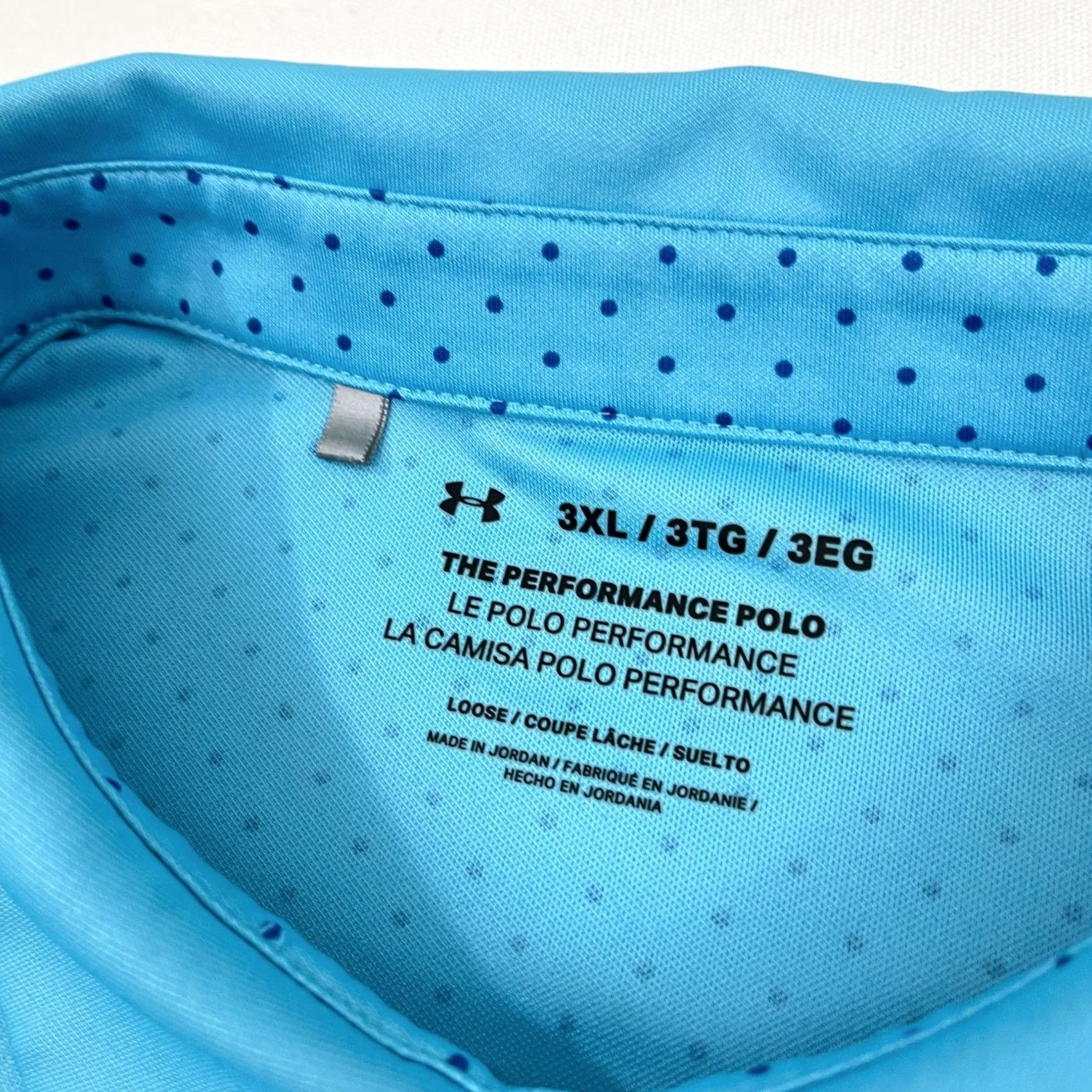 Under Armour VINTAGE Under Armour Polo Shirt Mens 3XL XXXL Blue Polka Dot Active Golf S/S Size US XXL / EU 58 / 5 - 4 Thumbnail
