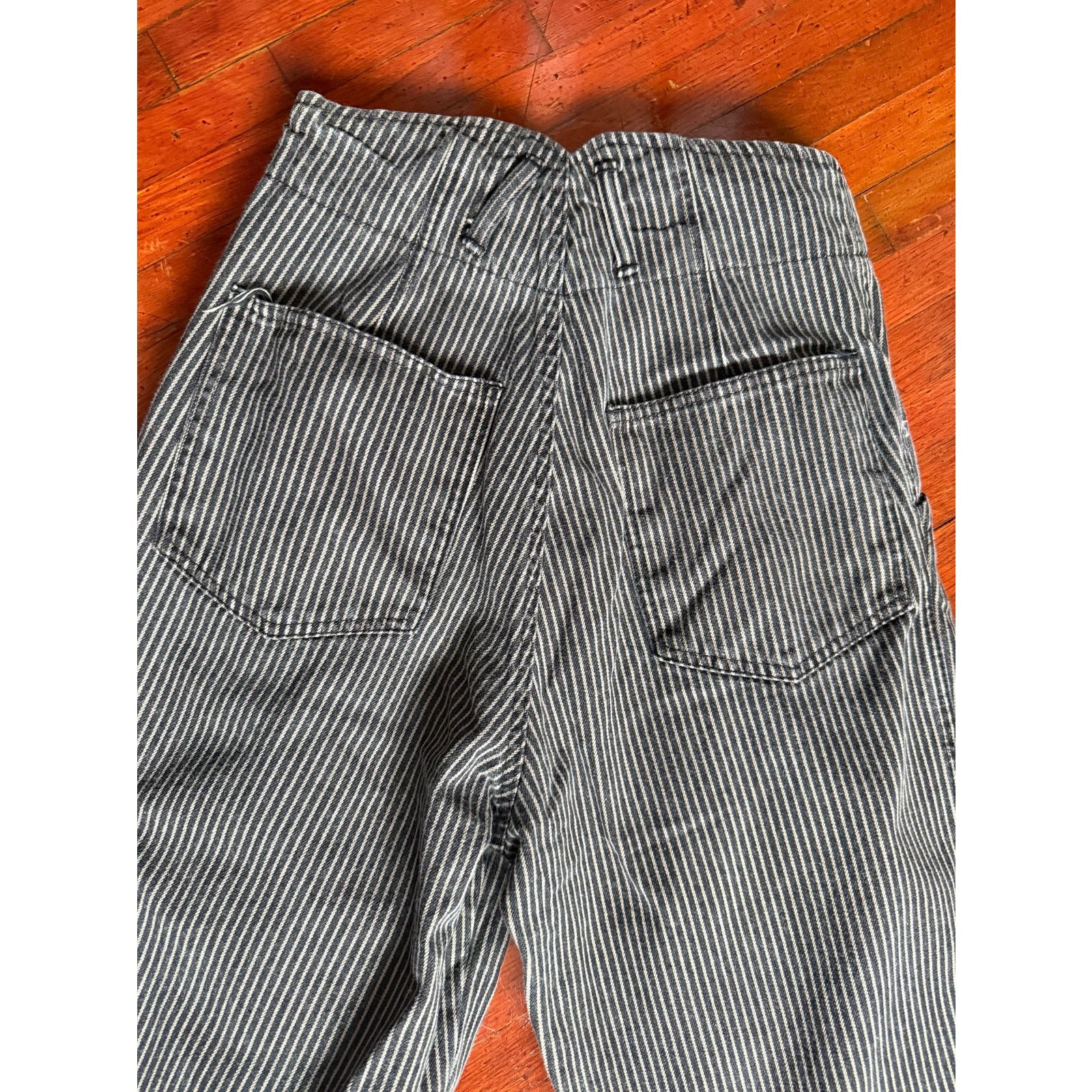 Vintage Vintage 70's Black Gray Striped Straight Leg Button Jeans XS Size 25" / US 0 / IT 36 - 6 Thumbnail