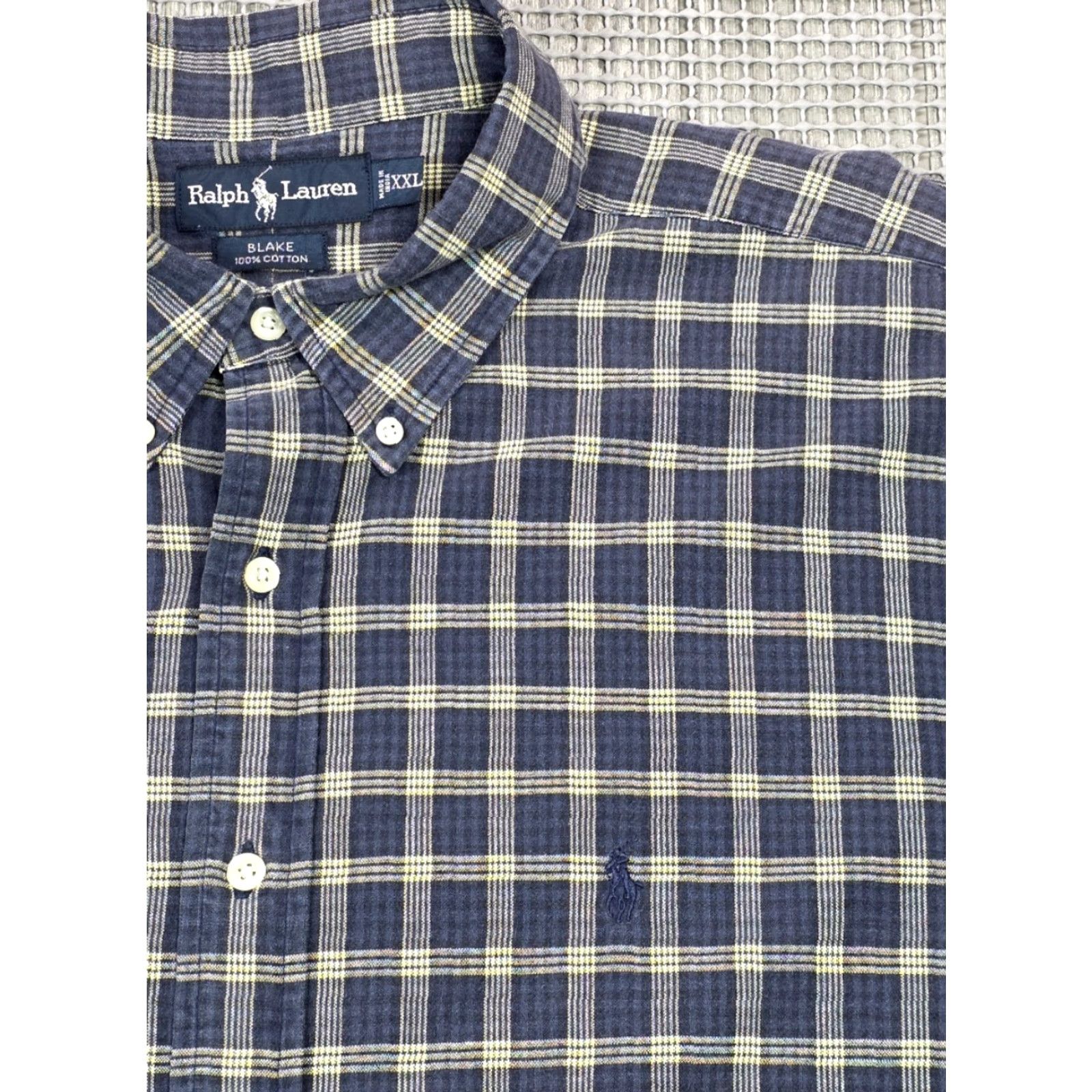 Polo Ralph Lauren VINTAGE Polo Ralph Lauren Blue Beige Plaid Long Sleeve Button Up Shirt M Twill Blake VTG Size US M / EU 48-50 / 2 - 3 Thumbnail