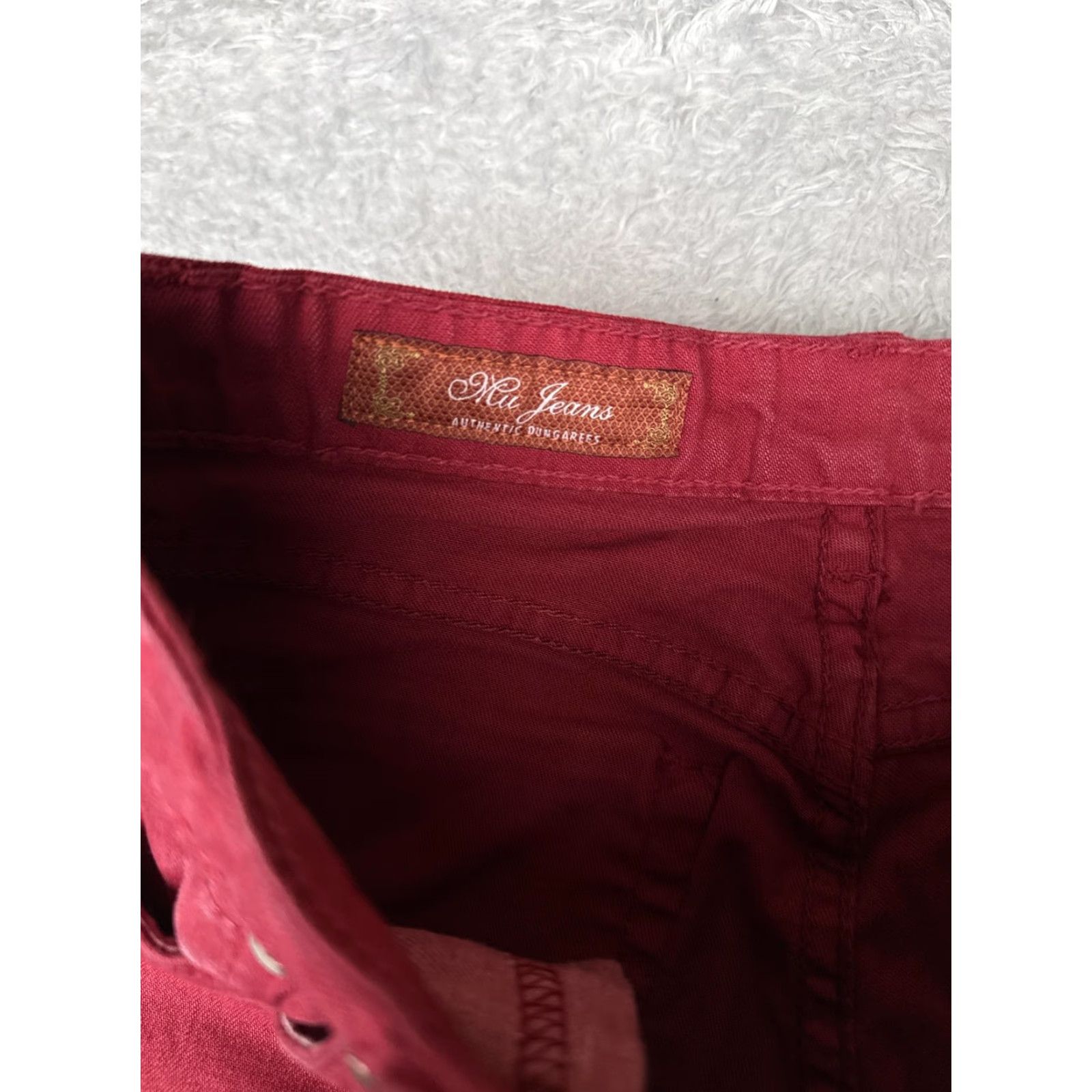 Denime Mu Jeans Womens Jeans Bootcut Red 4 Mid Rise Stretch Denim 31 Inseam 5-Pocket Size 27" / US 4 / IT 40 - 6 Thumbnail