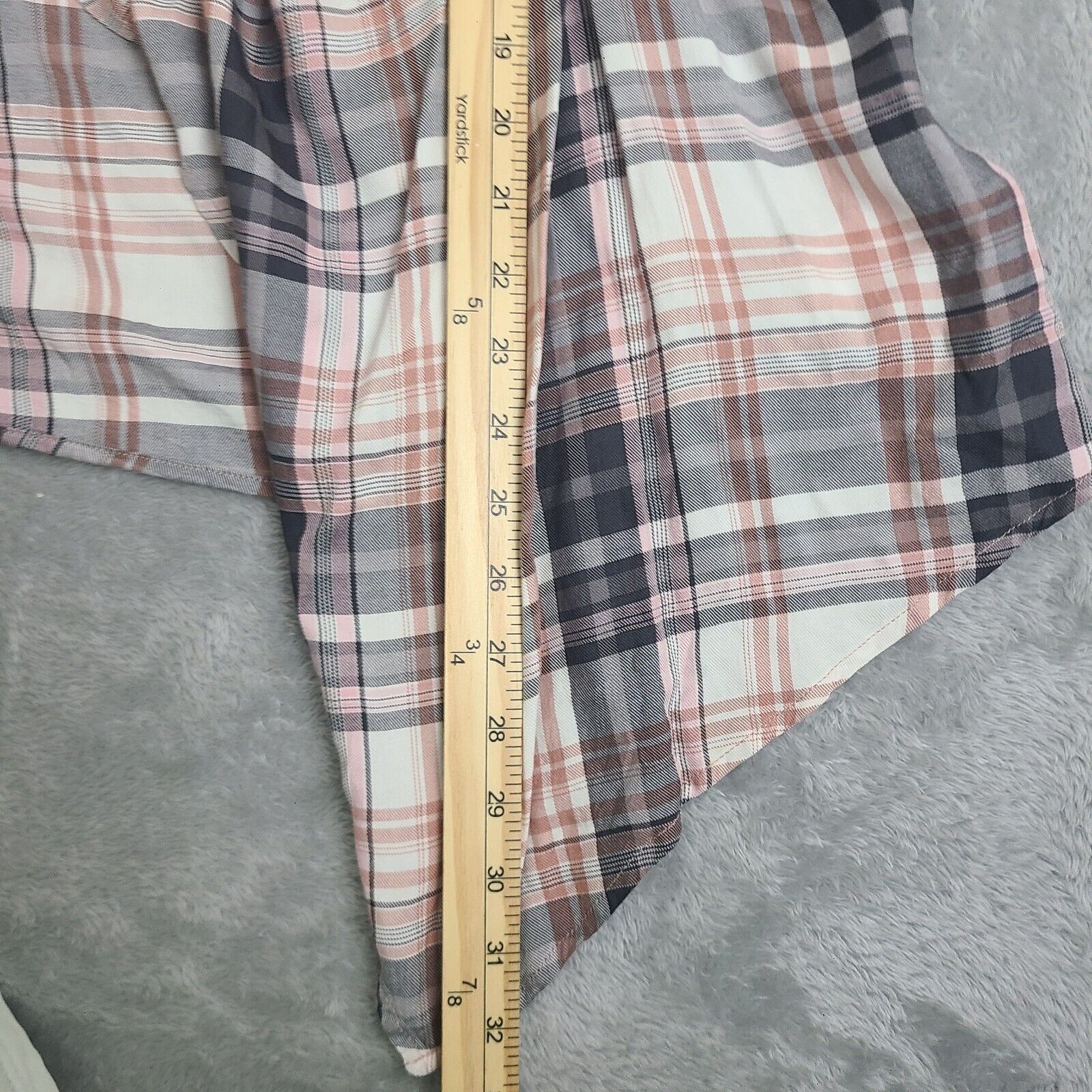 Vintage One World Womens Cardigan Medium Plaid Lace Back Open Drape Size M / US 6-8 / IT 42-44 - 5 Thumbnail