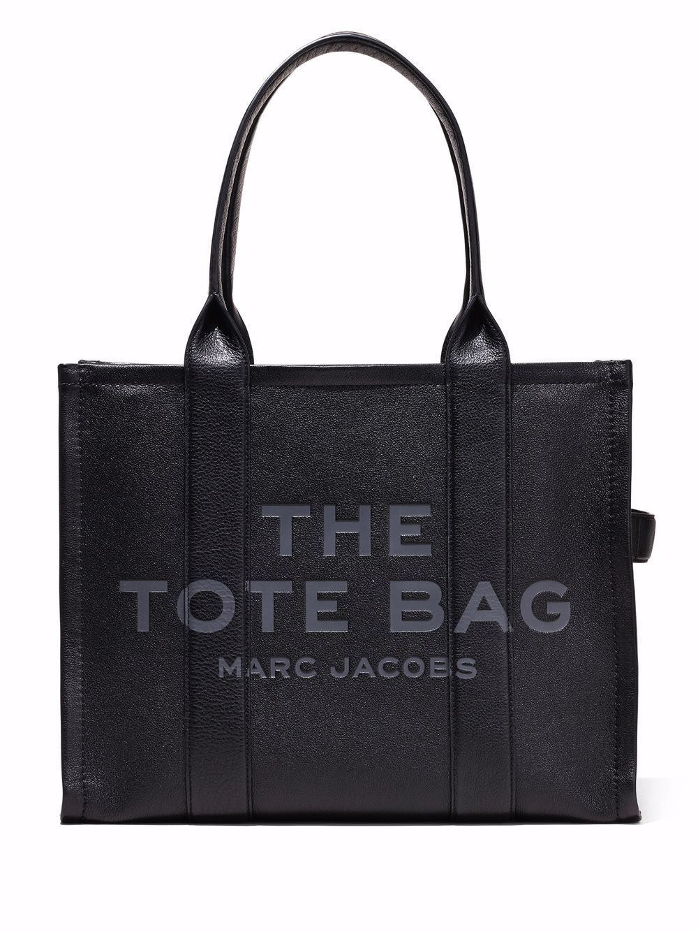 image of Marc Jacobs The Leather Large Tote Bag in Black, Women's