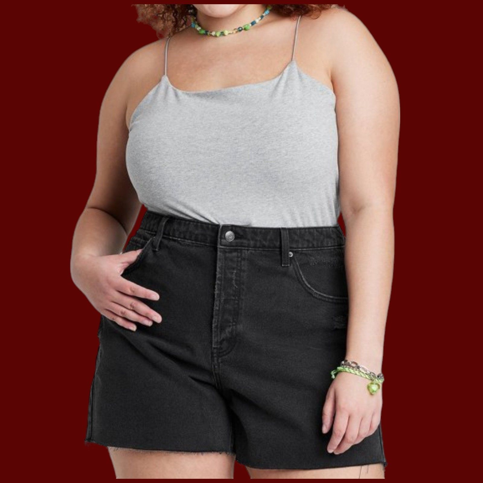 Other Wild Fable - Women's Spaghetti Strap Bodysuit - Gray - Extra Size XL / US 12-14 / IT 48-50 - 1 Thumbnail