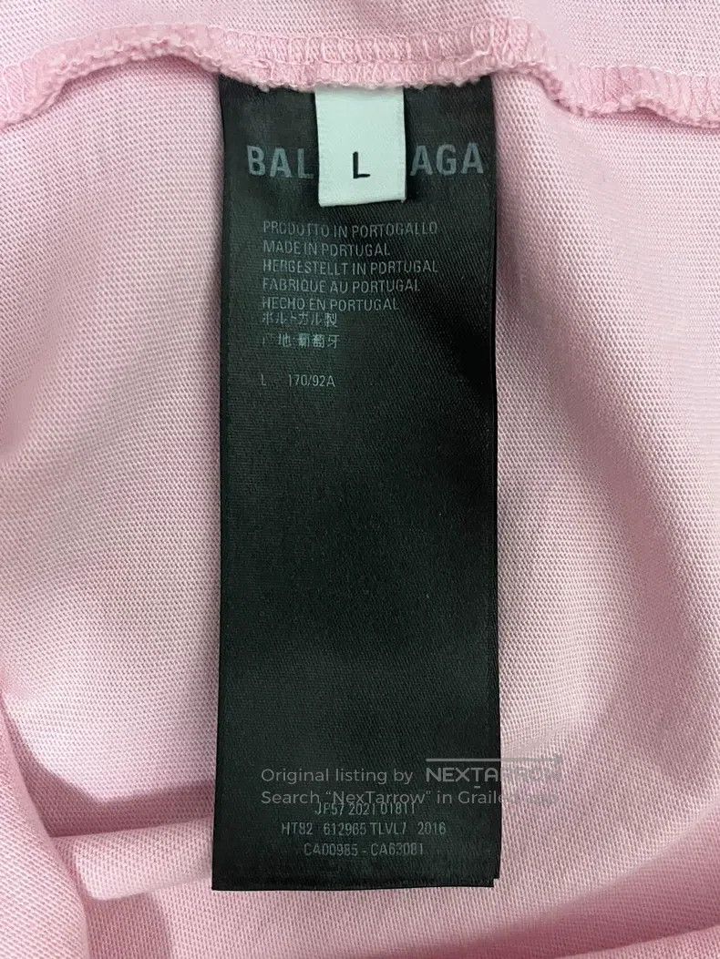 Balenciaga Balenciaga Pink 'Parsi' Slogan Logo Short-Sleeve T-Shirt Size US L / EU 52-54 / 3 - 5 Thumbnail