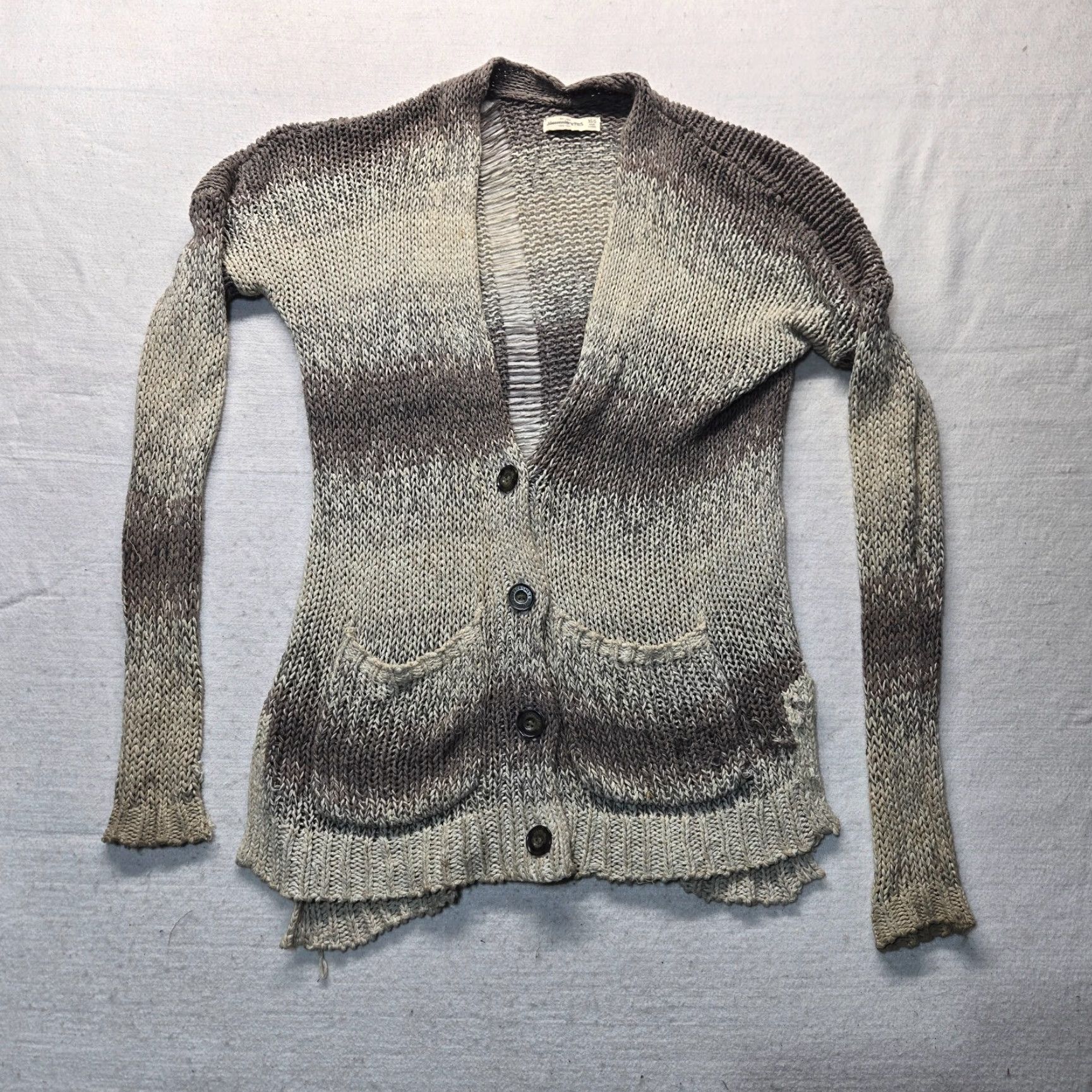 Abercrombie & Fitch VINTAGE Abercrombie & Fitch Women's Cardigan Knit Long Line Button Up XS Brown Sweater 2010s Size XS / US 0-2 / IT 36-38 - 6 Thumbnail