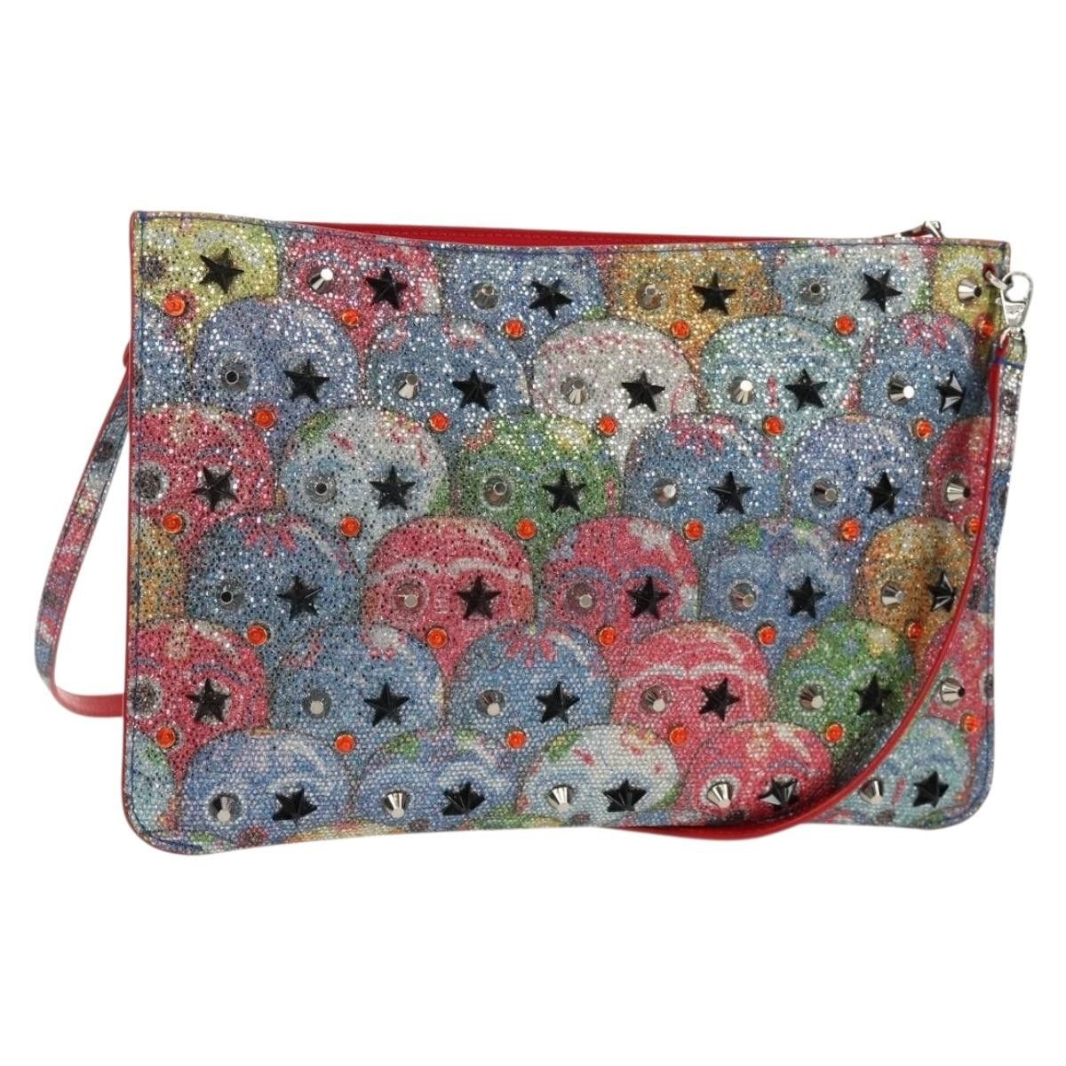 Christian Louboutin Christian Louboutin Loubiclutch Spiked Printed Leather Size ONE SIZE - 1 Thumbnail