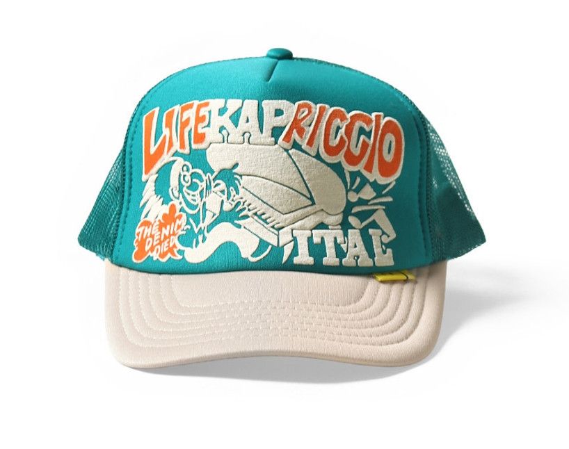 Kapital kapital life kapriccio truck cap hat trucker green beige Size ONE SIZE - 6 Thumbnail