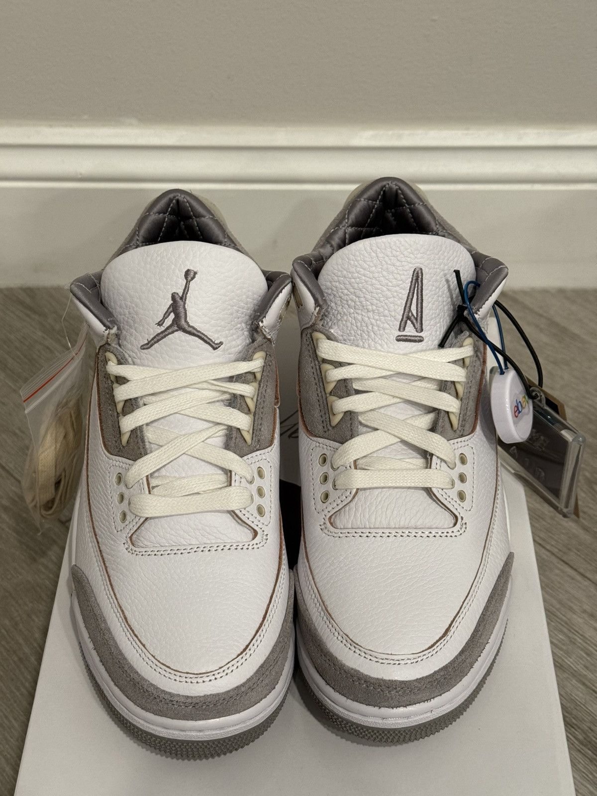 A Ma Maniere × Jordan Brand A Ma Maniere Air Jordan 3 White Grey Violet Ore 8 W / 6.5 M Size US 6.5 / EU 39-40 - 5 Thumbnail