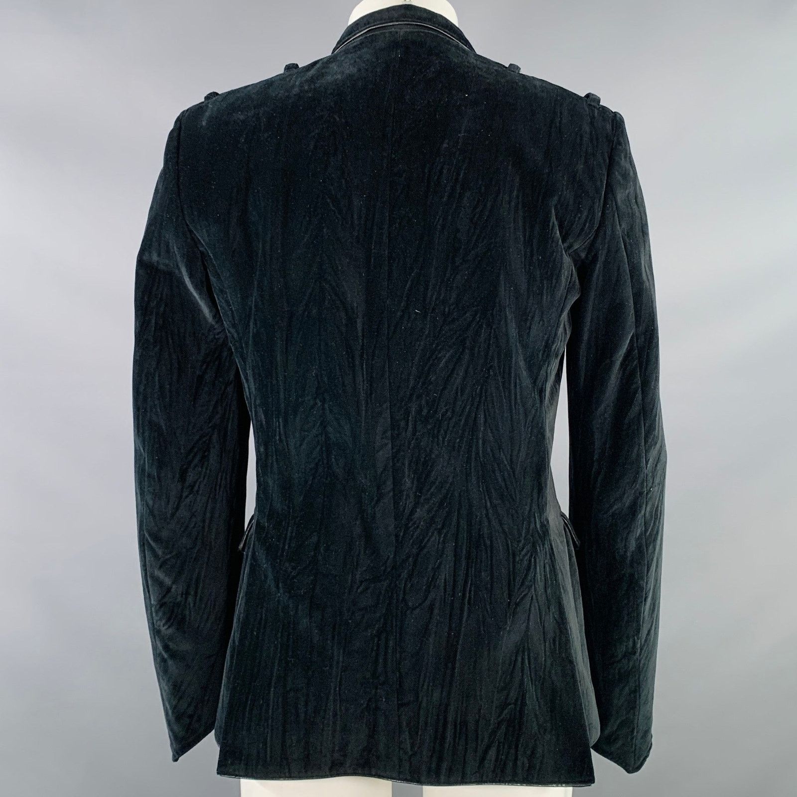 John Richmond JOHN RICHMOND Size 40 Black Cotton Velvet Snaps Jacket Size US L / EU 52-54 / 3 - 5 Thumbnail