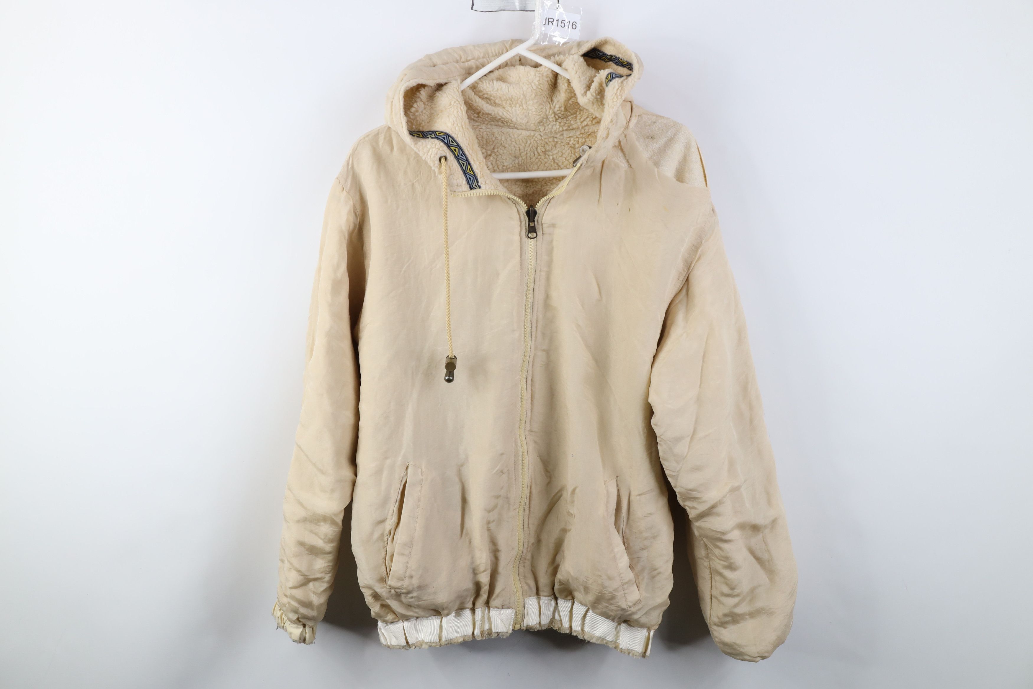 AS IS Vintage 90s Streetwear Reversible Silk Fleece Hoodie