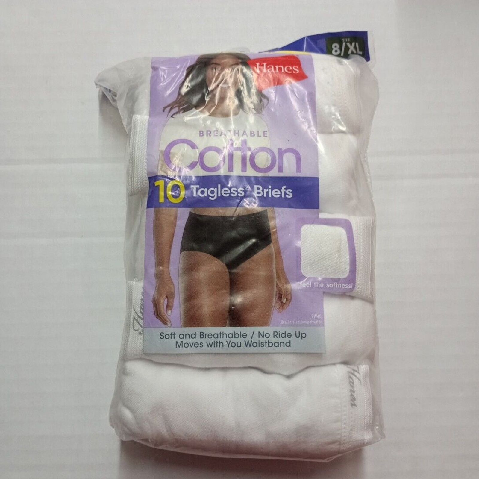 Hanes Hanes Women's 10-Pack Cotton Briefs Panties Size 8/XL White Size ONE SIZE - 4 Thumbnail