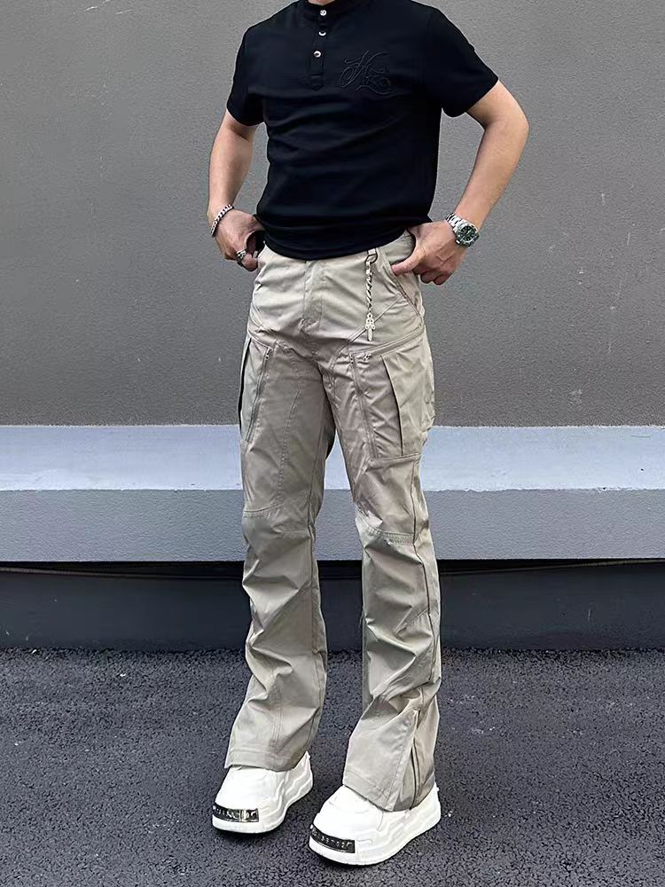 Jean Khaki Casual Loose-Fit Multi-Pocket Work Pants Size US 30 / EU 46 - 1 Thumbnail