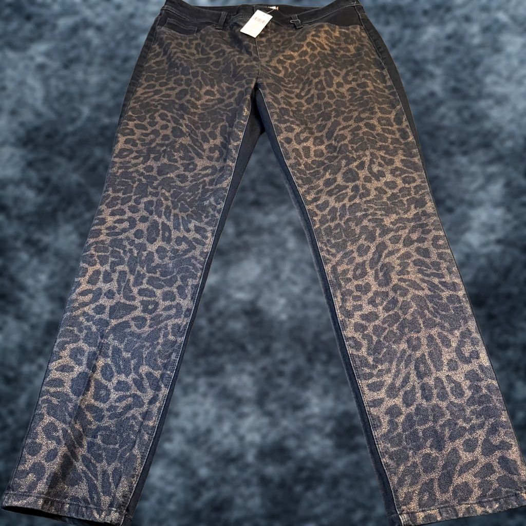 Vintage Chico's Jegging Womens 2 Blue Metallic Animal Print Stretch Slim Button Zip Five-Pocket Jeans Size 26" / US 2 / IT 38 - 1 Thumbnail