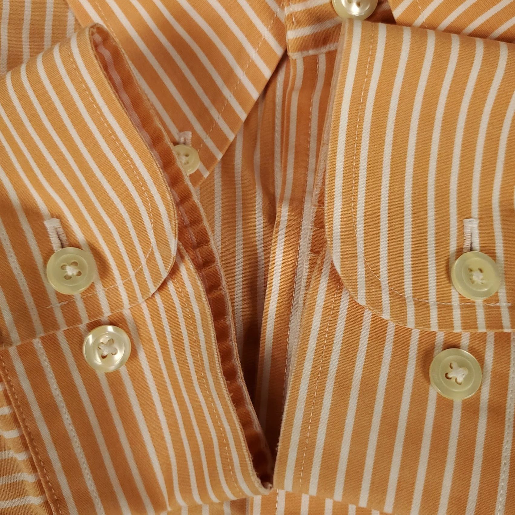 Brooks Brothers Brooks Brothers Shirt Mens Large Orange Striped Button-Up Long Sleeve Button-Down Collared Cotton Woven Classic Preppy American Casual Workwear Size US L / EU 52-54 / 3 - 3 Thumbnail