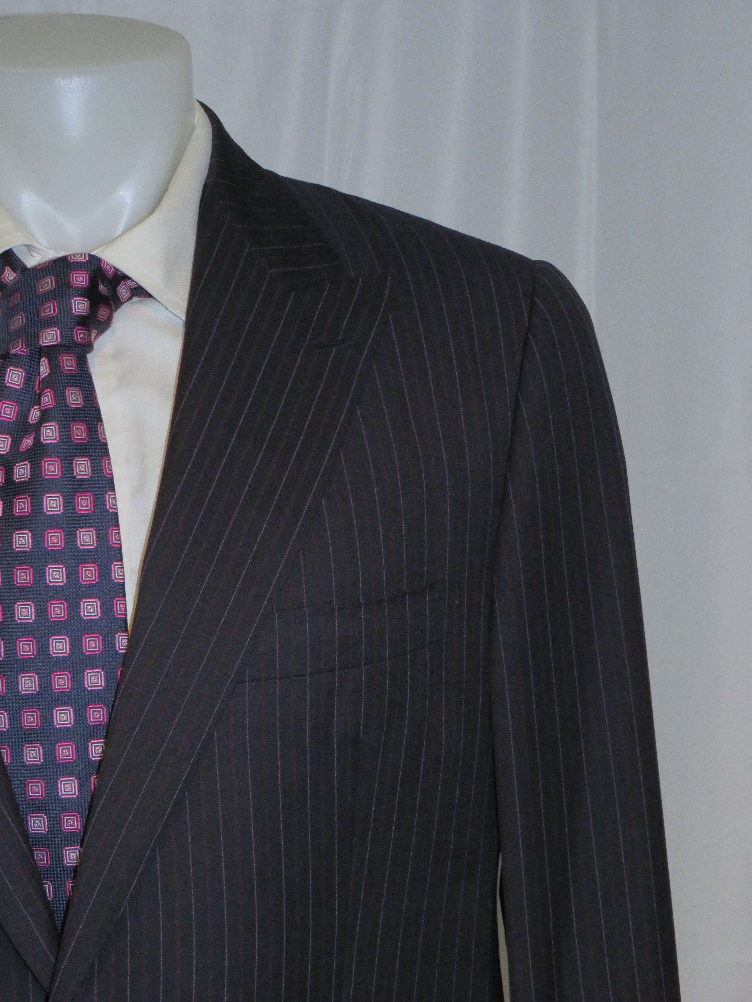 Other Marcello Vero by D'Avenza Navy Striped Two Button Suit 43R Size 44R - 5 Thumbnail