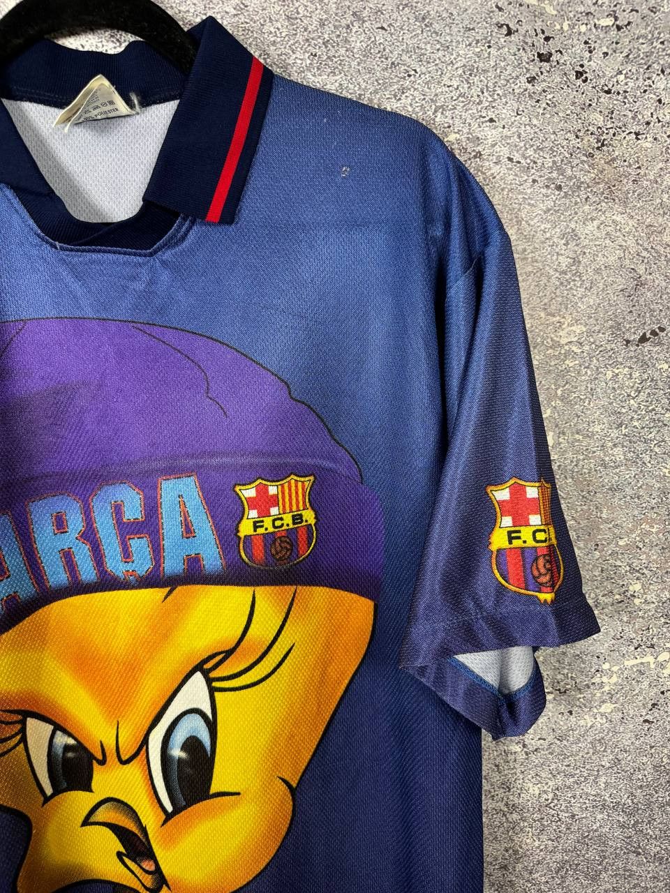 Warner Bros 90's Tweety Bird Barcelona 1998 Jersey Single Stitch Large Size US L / EU 52-54 / 3 - 3 Thumbnail