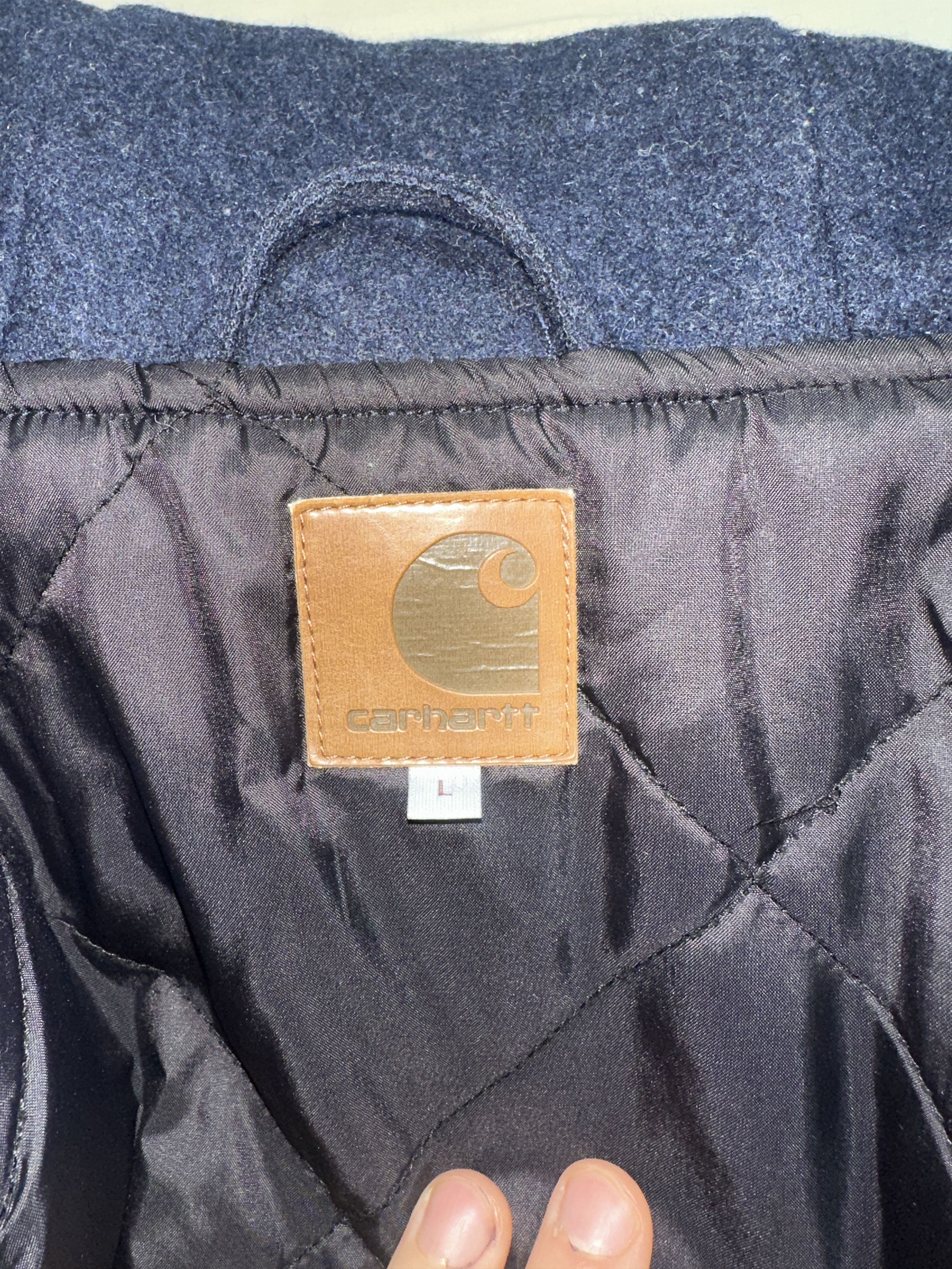 Carhartt Carhartt Court Coat Hooded Jacket Navy Wool Blend Utility L Size US L / EU 52-54 / 3 - 4 Thumbnail