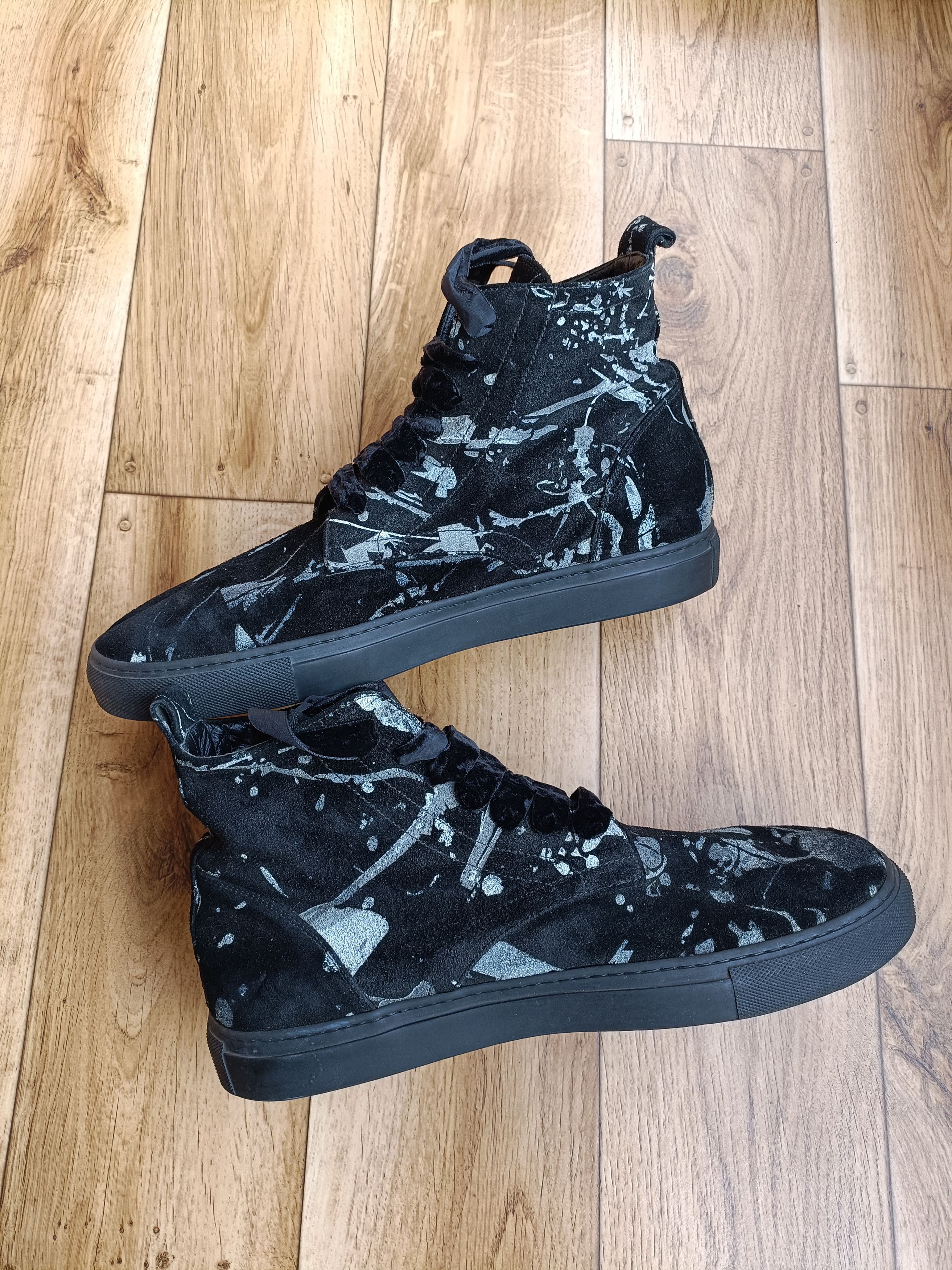 Ann Demeulemeester Ann Demeulemeester Black Suede Splatter Size US 12 / EU 45 - 13 Thumbnail