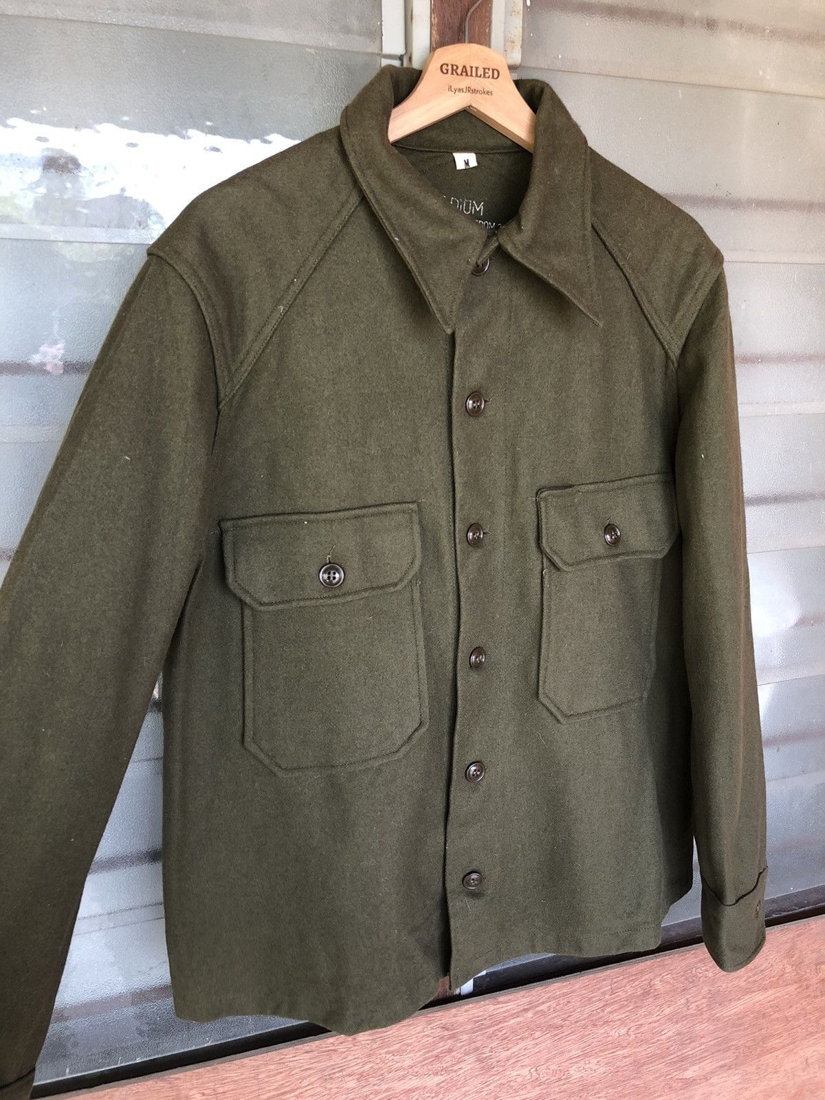 Vintage Vintage Army Green Wool Jacket Size US M / EU 48-50 / 2 - 4 Thumbnail