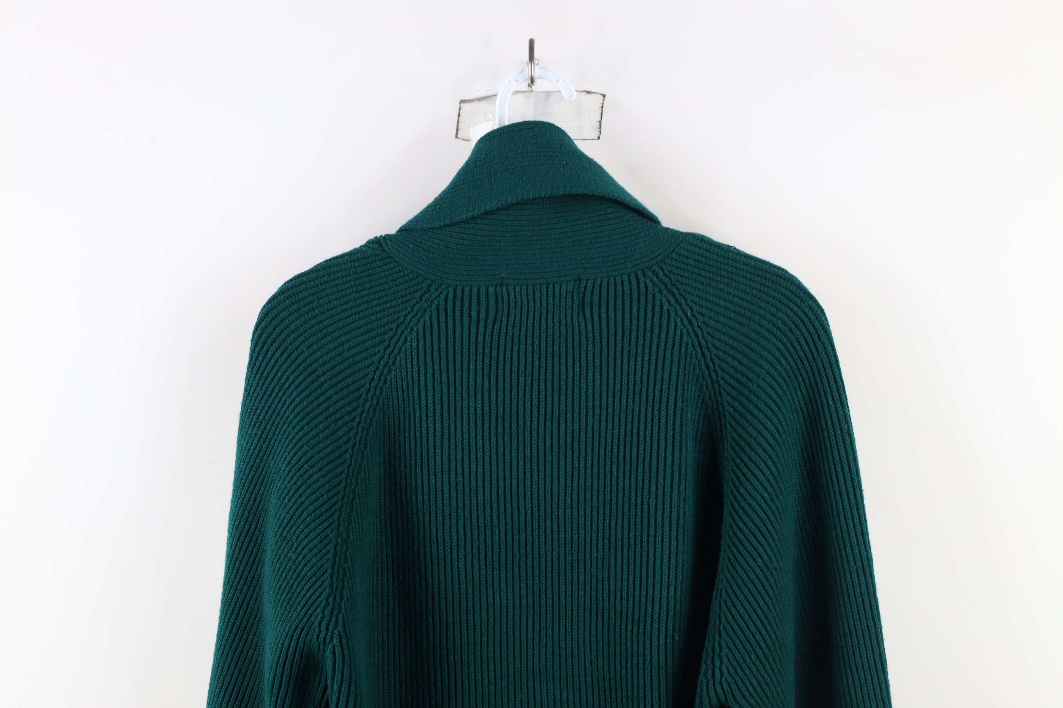Vintage Vintage 70s Streetwear Ribbed Knit Shawl Cardigan Sweater Size L / US 10 / IT 46 - 9 Thumbnail