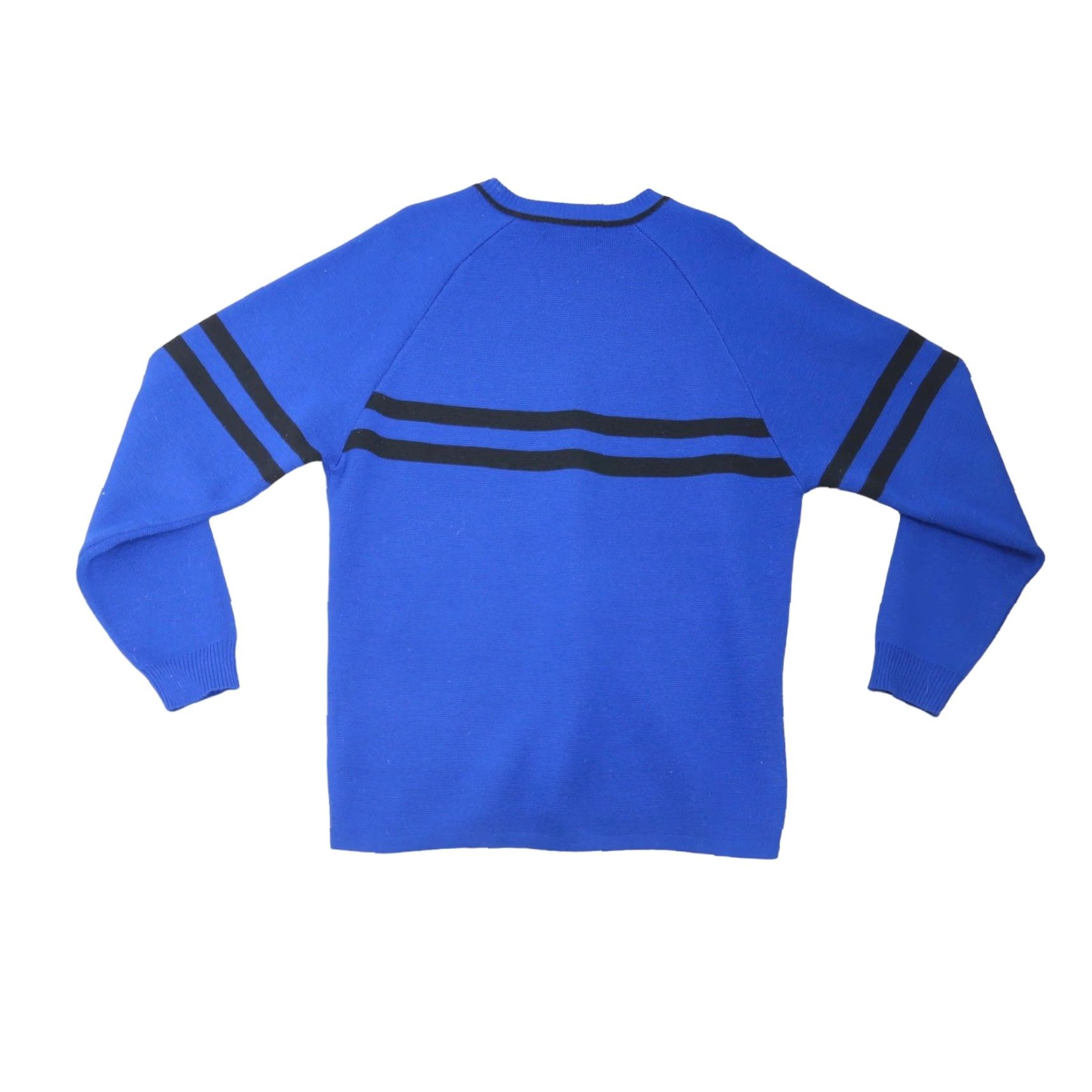 Eddie Bauer VINTAGE Eddie Bauer Ebtek Wool Knit Sweater Striped Blue Black V-Neck Mens M 90s Size US M / EU 48-50 / 2 - 3 Thumbnail