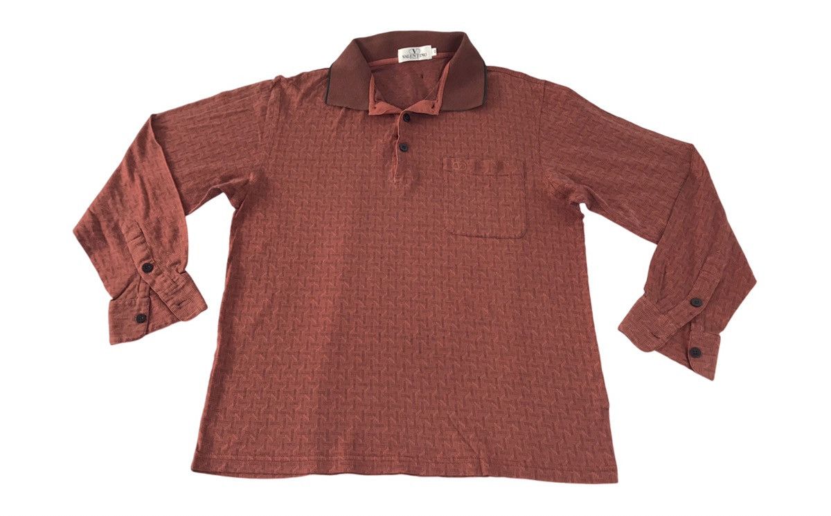 Designer Valentino Studio Single Pocket Longsleeve Polo Printed Size US M / EU 48-50 / 2 - 1 Thumbnail