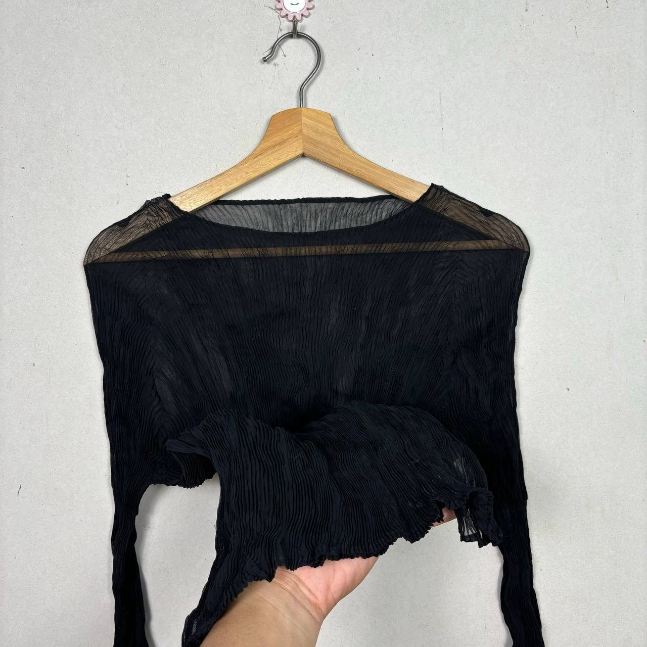 Issey Miyake Issey Miyake Archive Pleated Mesh Long Sleeve Top Black L Size US L / EU 52-54 / 3 - 4 Thumbnail